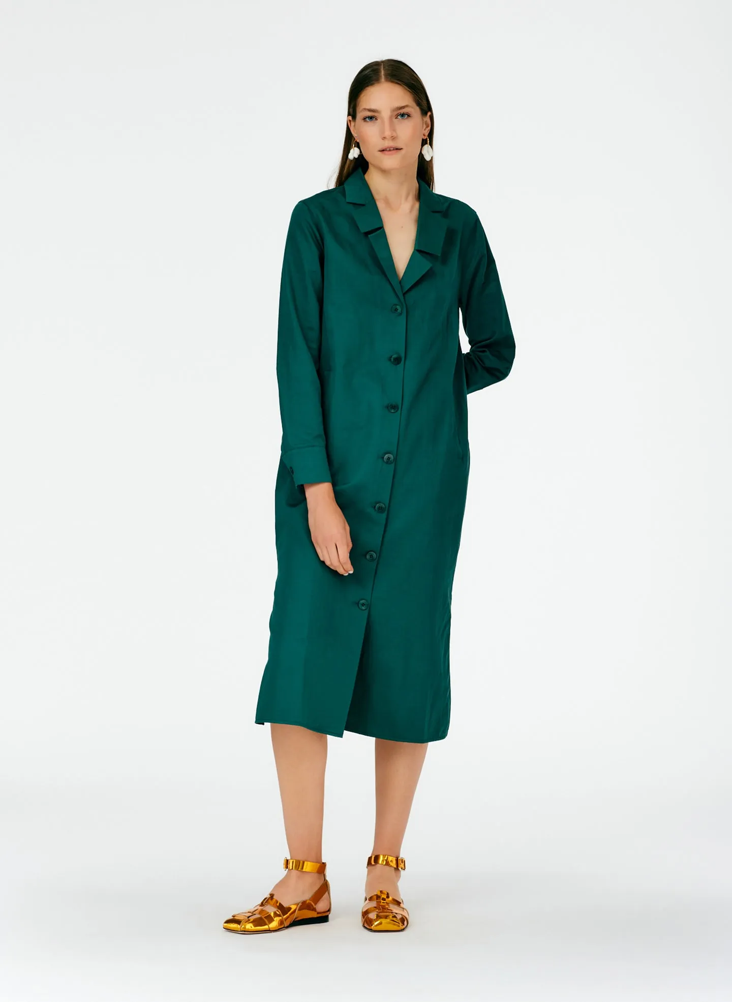 Cotton Linen Sateen Shirtdress sold by Tibi product image thumbnail 5