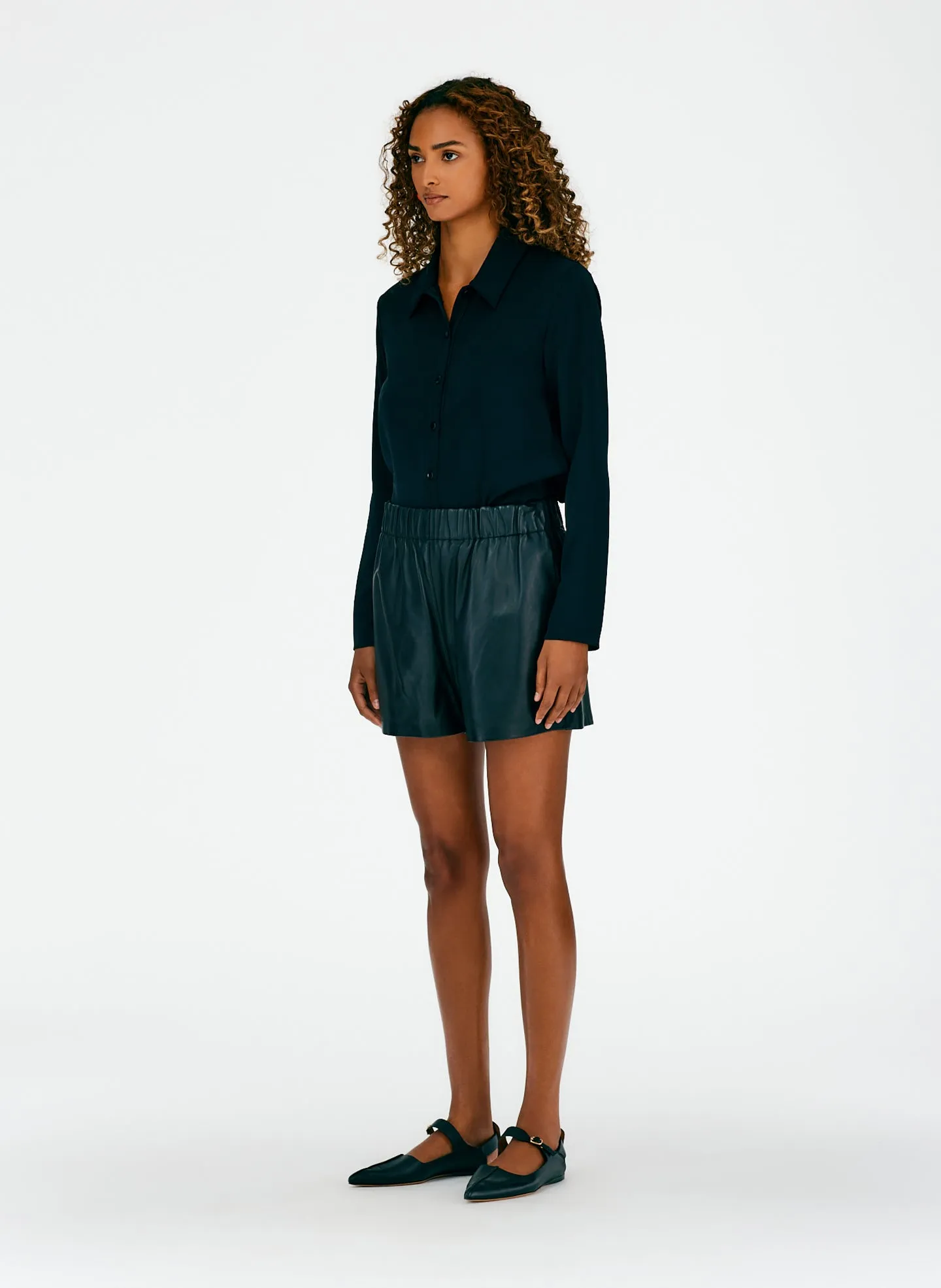 Leather Pull On Shorts sold by Tibi product image thumbnail 2
