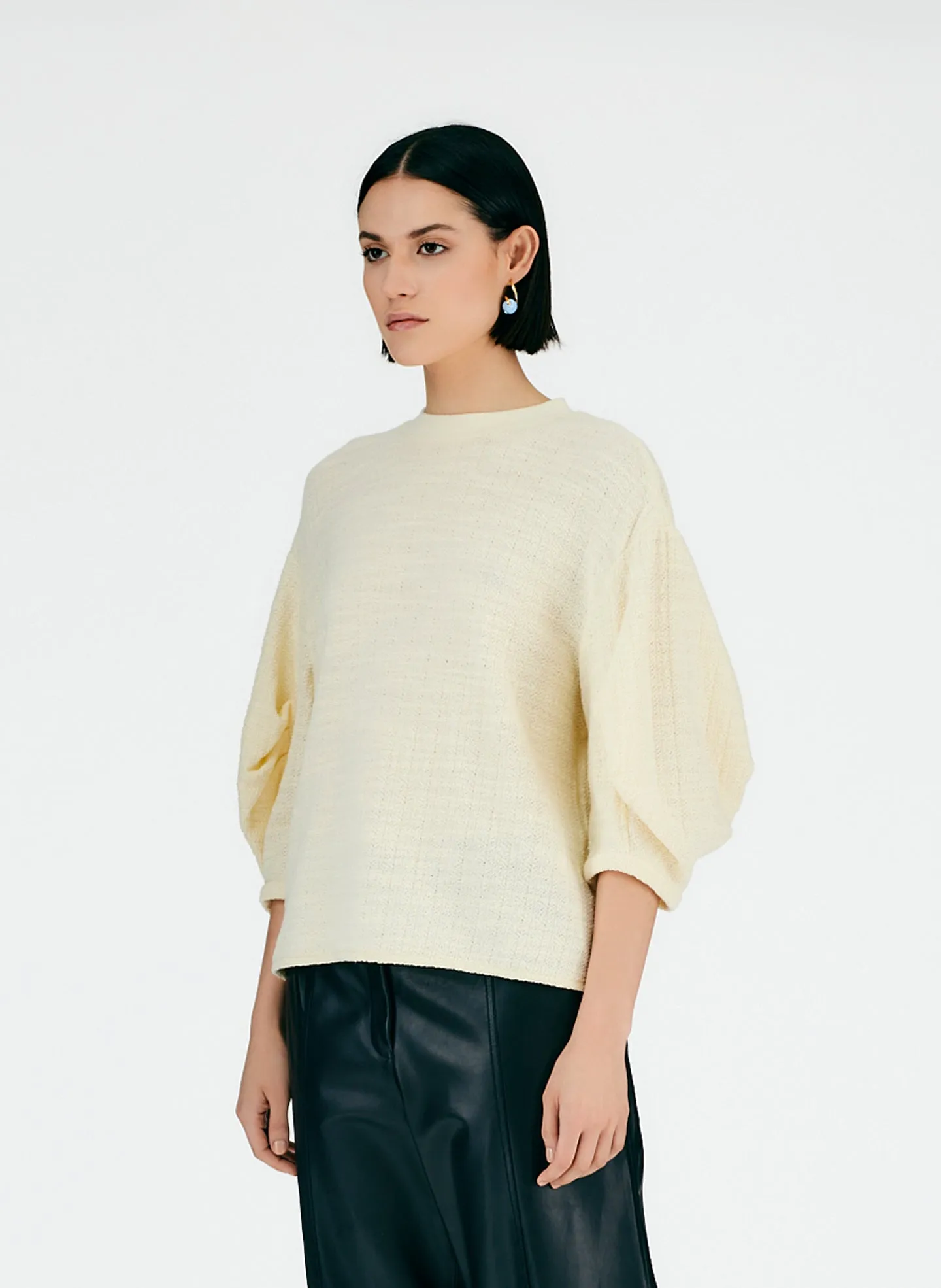 Handspun Knit Pleat Sleeve Top sold by Tibi product image thumbnail 2