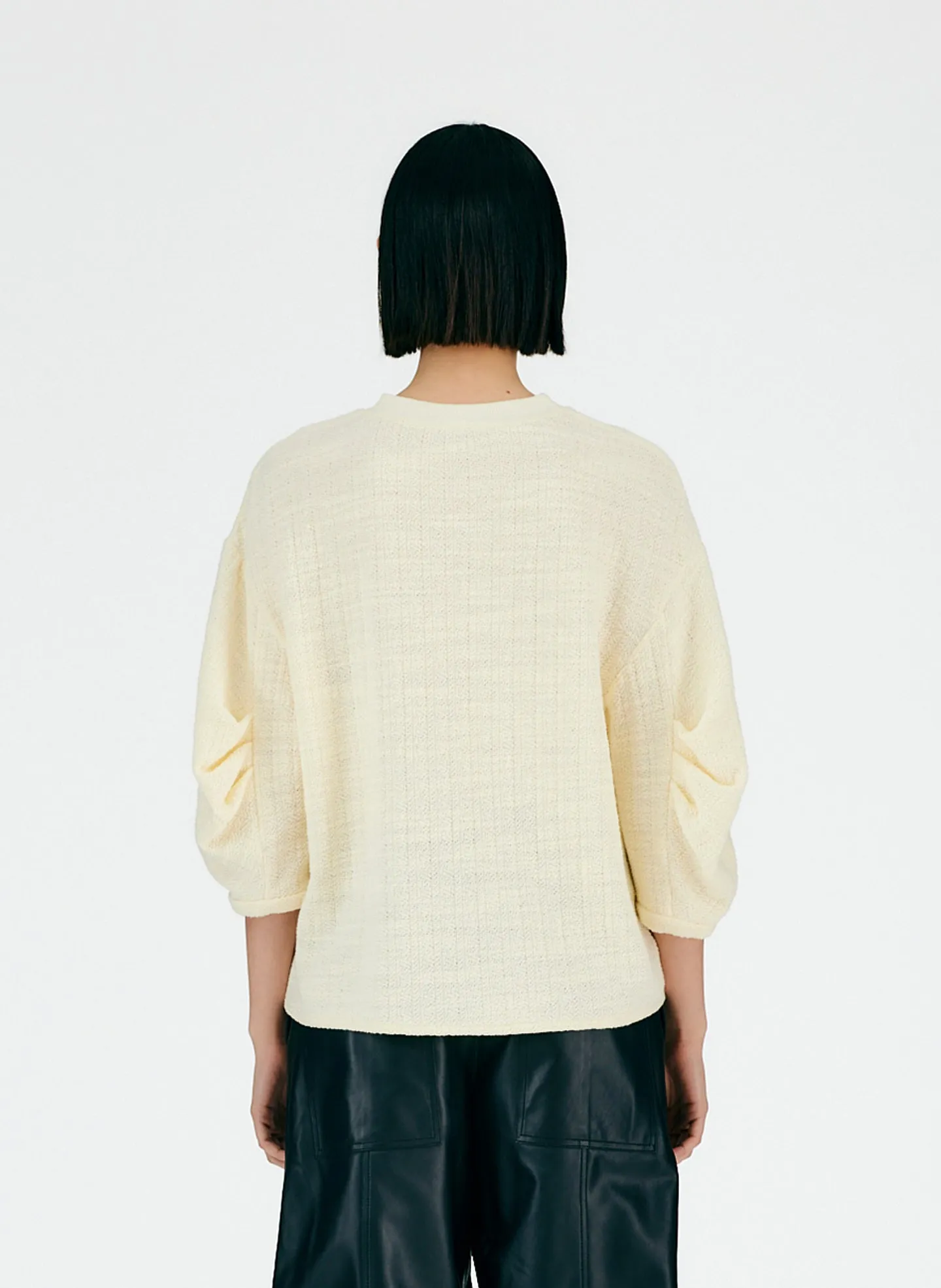 Handspun Knit Pleat Sleeve Top sold by Tibi product image thumbnail 4