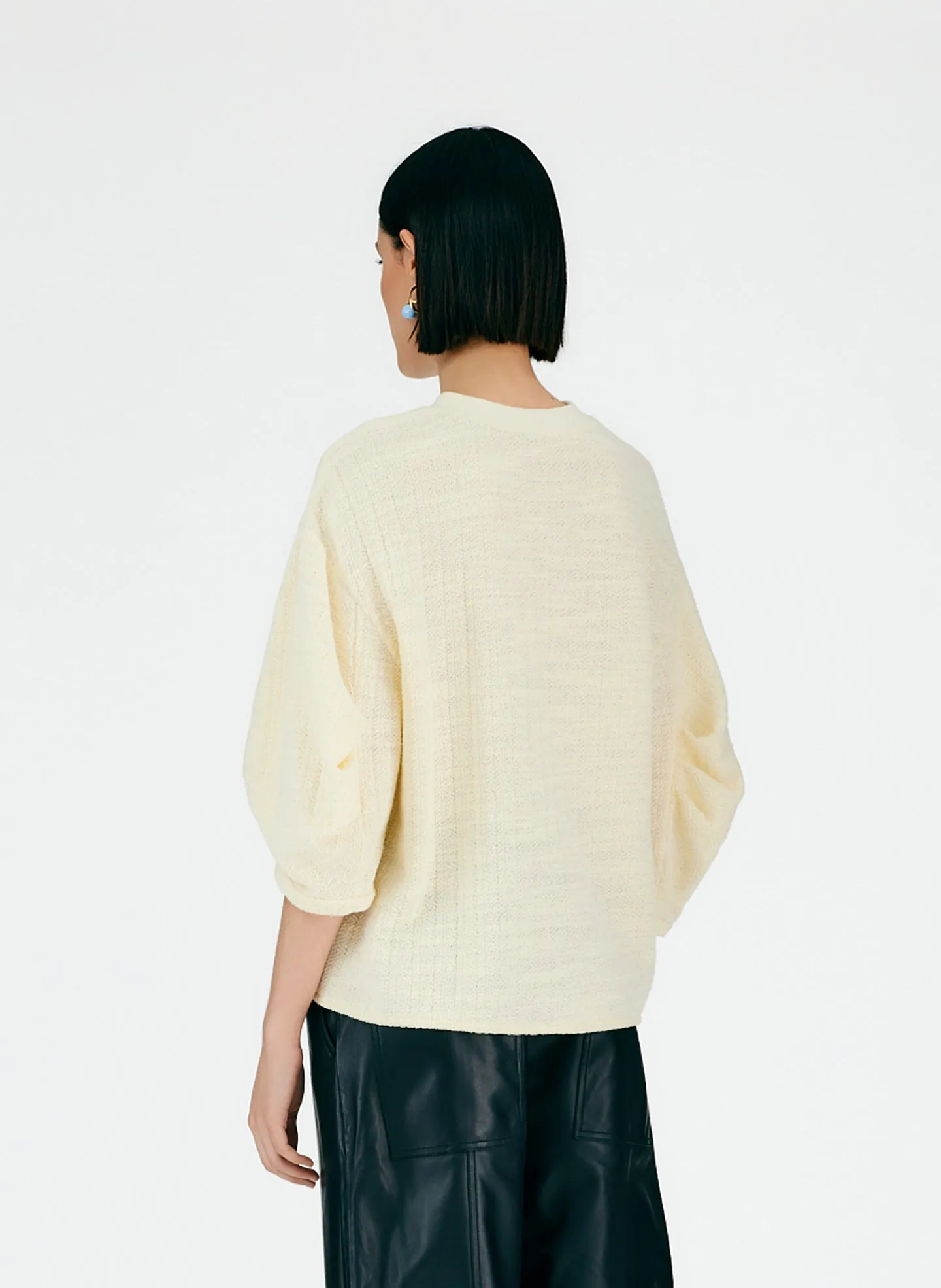 Handspun Knit Pleat Sleeve Top sold by Tibi product image thumbnail 3