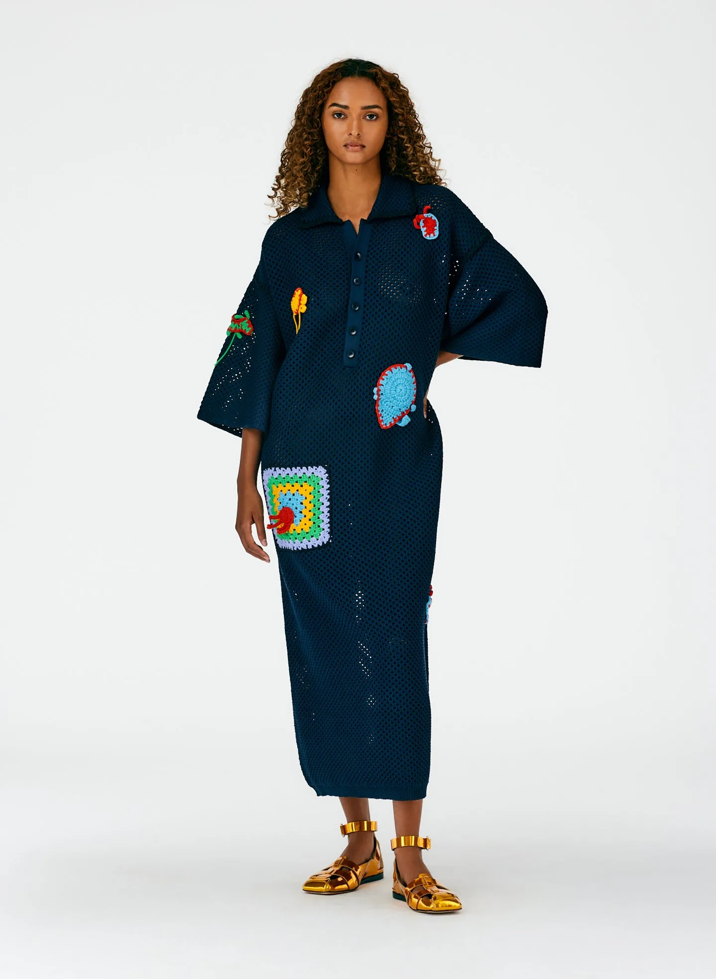 Tech Crochet Polo Shirtdress sold by Tibi product image thumbnail 2