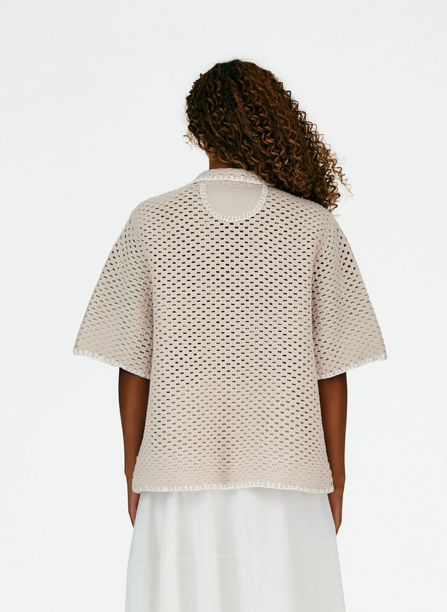 Tech Crochet Camp Shirt sold by Tibi product image thumbnail 3