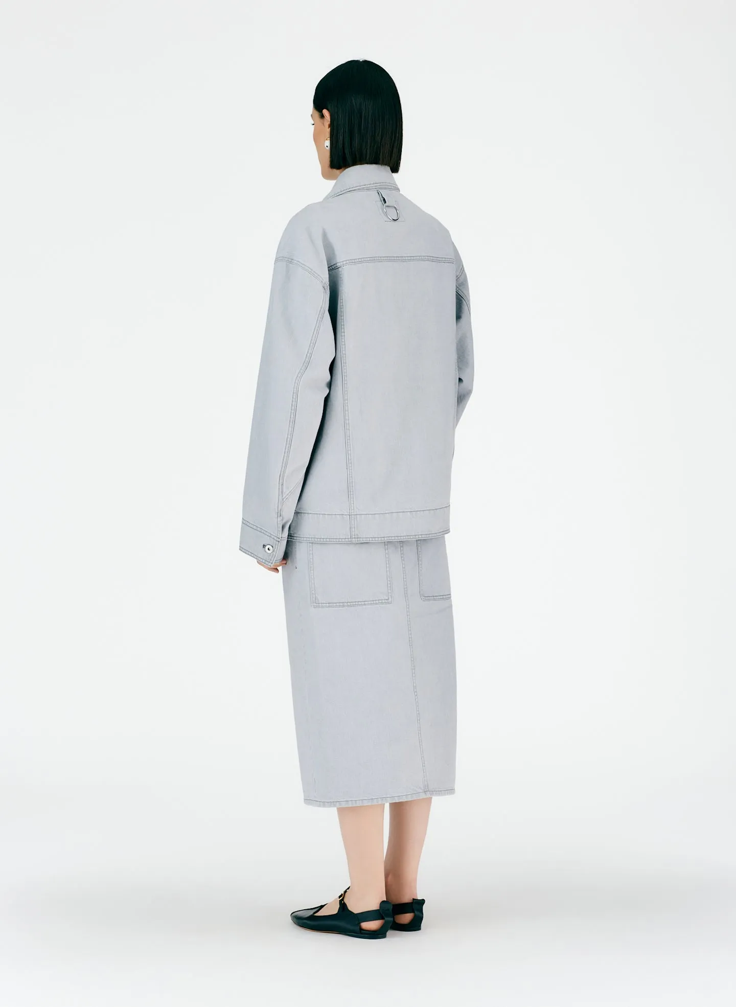 Grey Denim Oversized Jacket sold by Tibi product image thumbnail 4