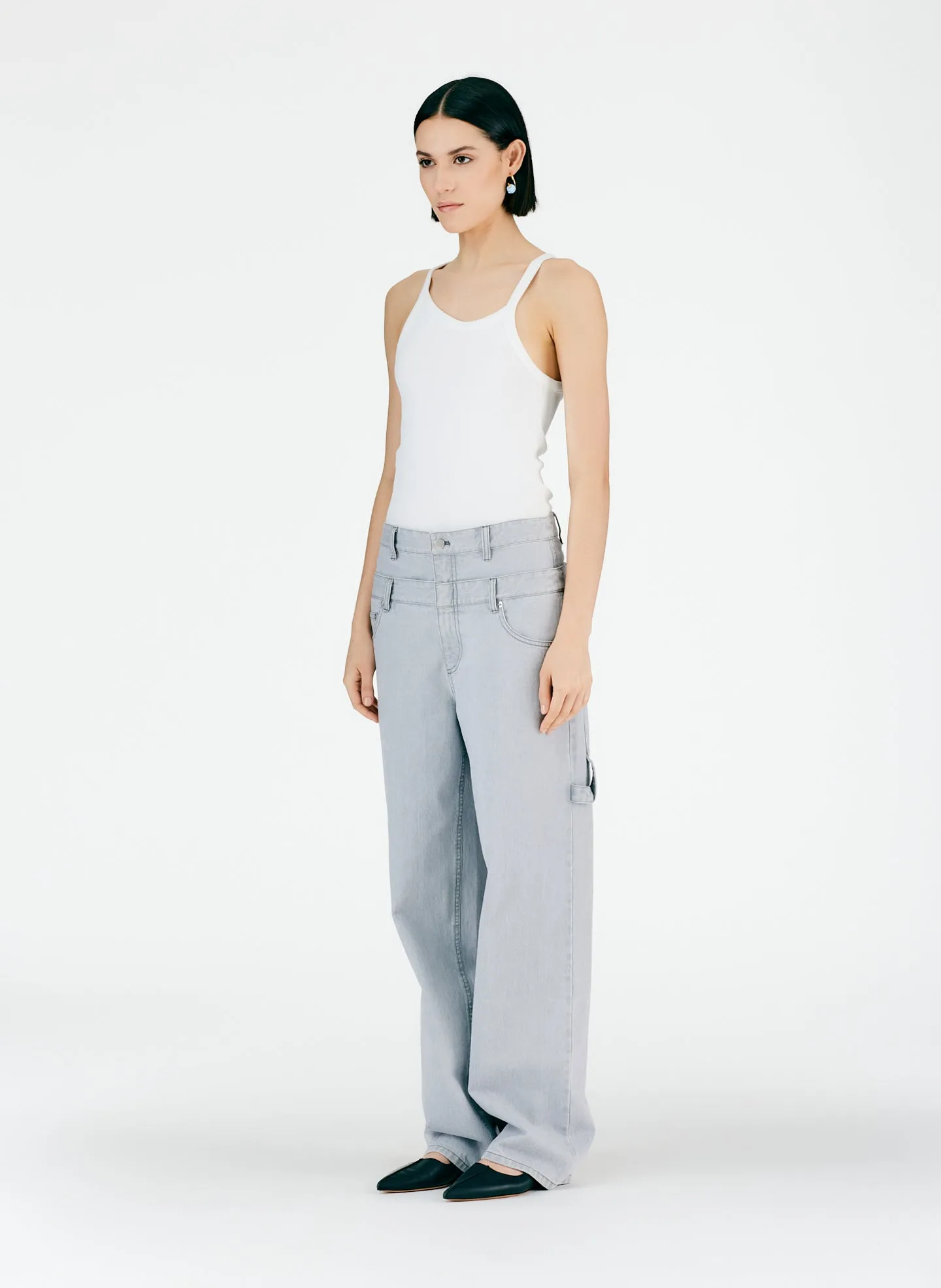 Grey Denim Double Waisted Sam Jean sold by Tibi product image thumbnail 2