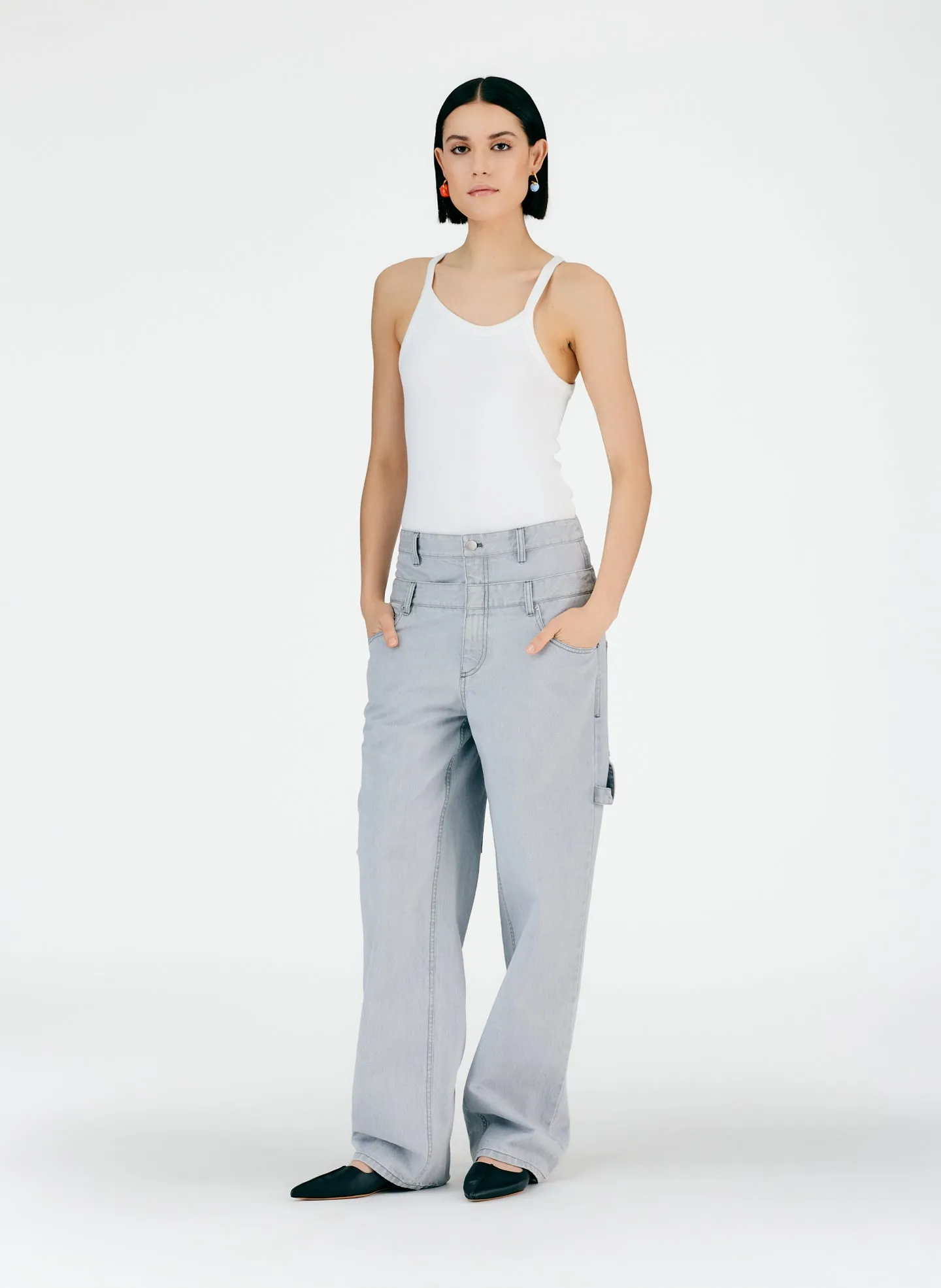 Grey Denim Double Waisted Sam Jean sold by Tibi product image thumbnail 5