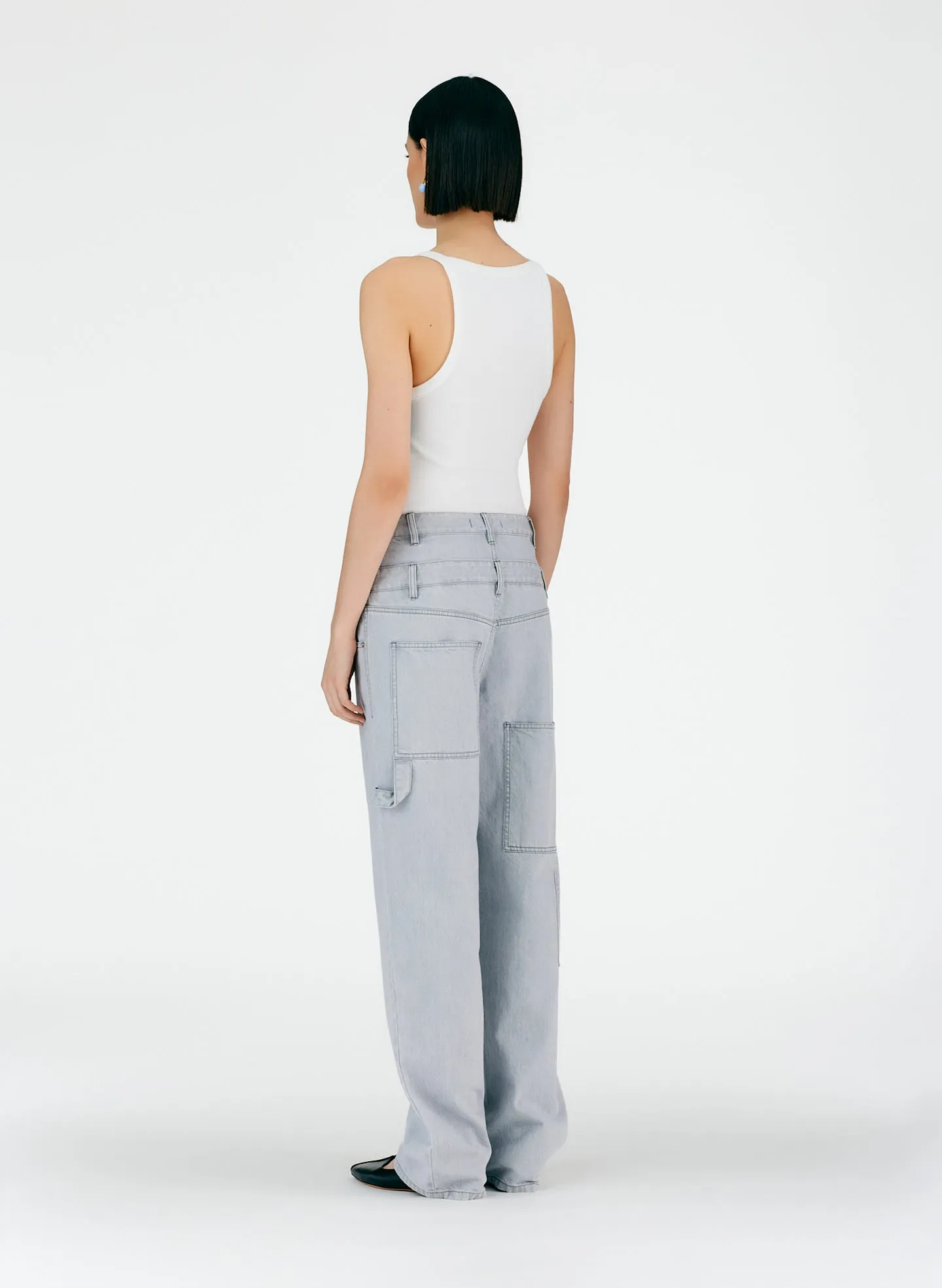 Grey Denim Double Waisted Sam Jean sold by Tibi product image thumbnail 4