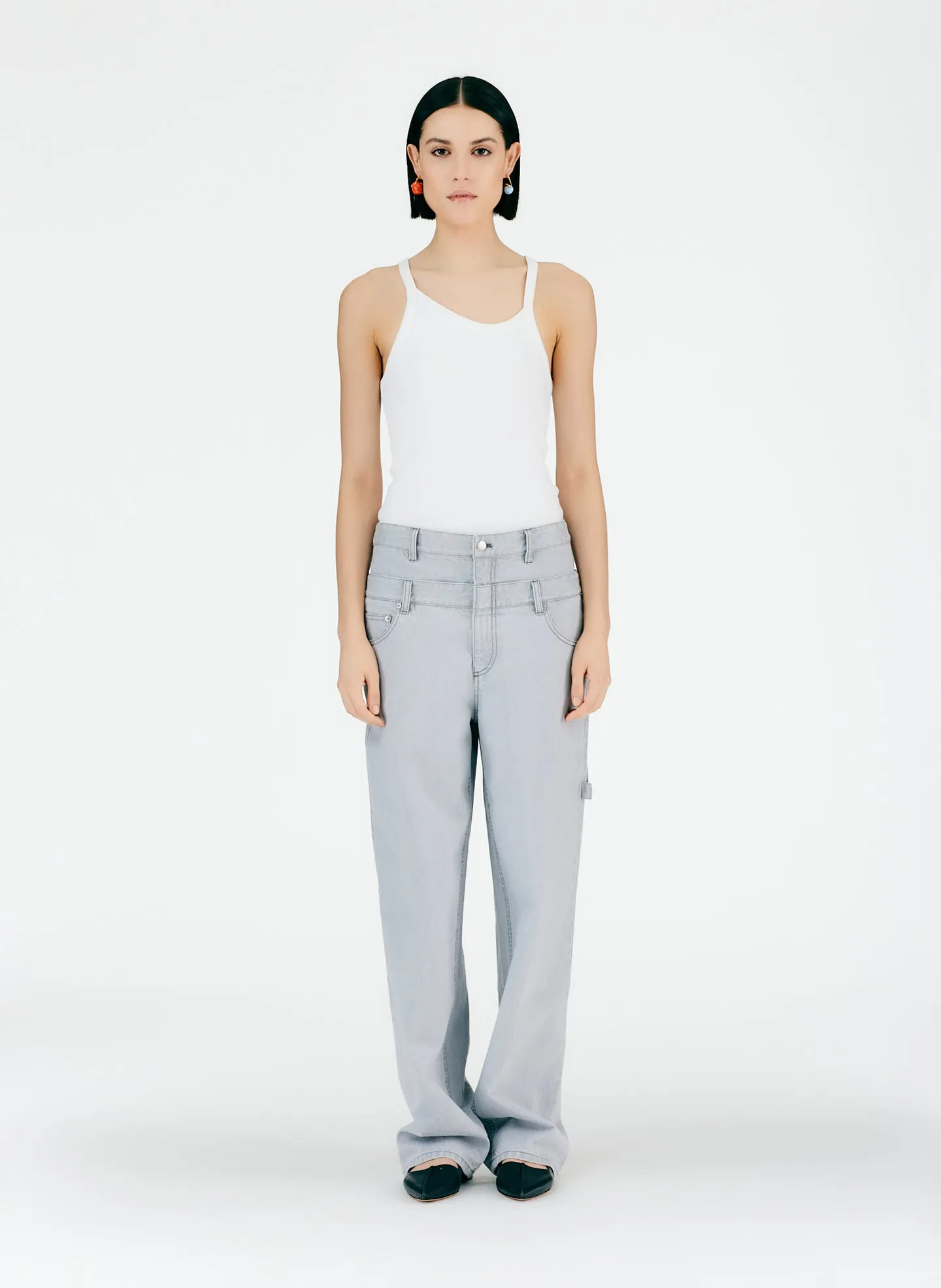 Grey Denim Double Waisted Sam Jean sold by Tibi