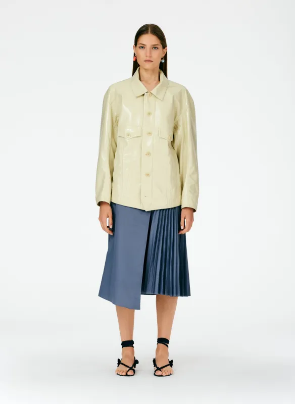 Faux Patent Leather Oversized Jacket made by Tibi