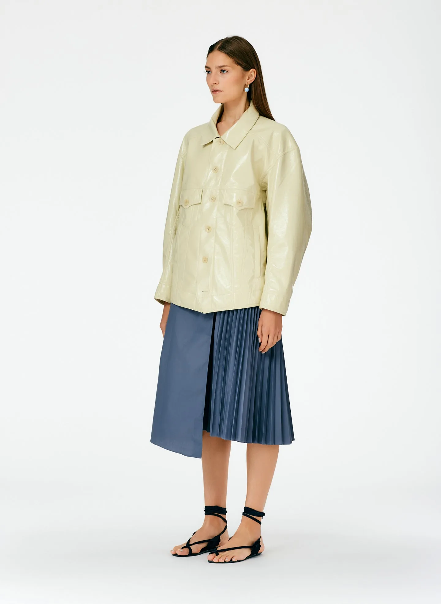 Faux Patent Leather Oversized Jacket sold by Tibi product image thumbnail 2