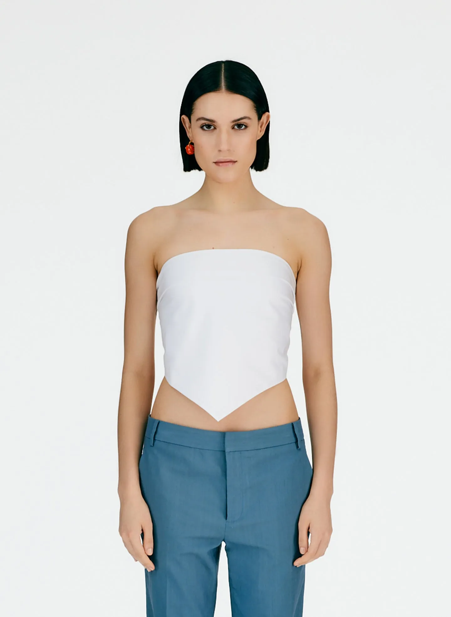 Eco Poplin Strapless Bandeau sold by Tibi