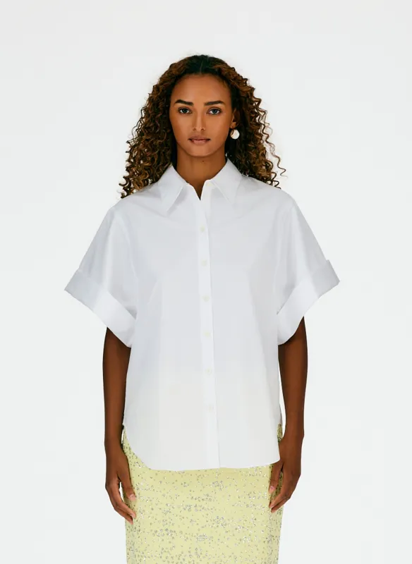 Eco Poplin Rolled Sleeve Shirt sold by Tibi