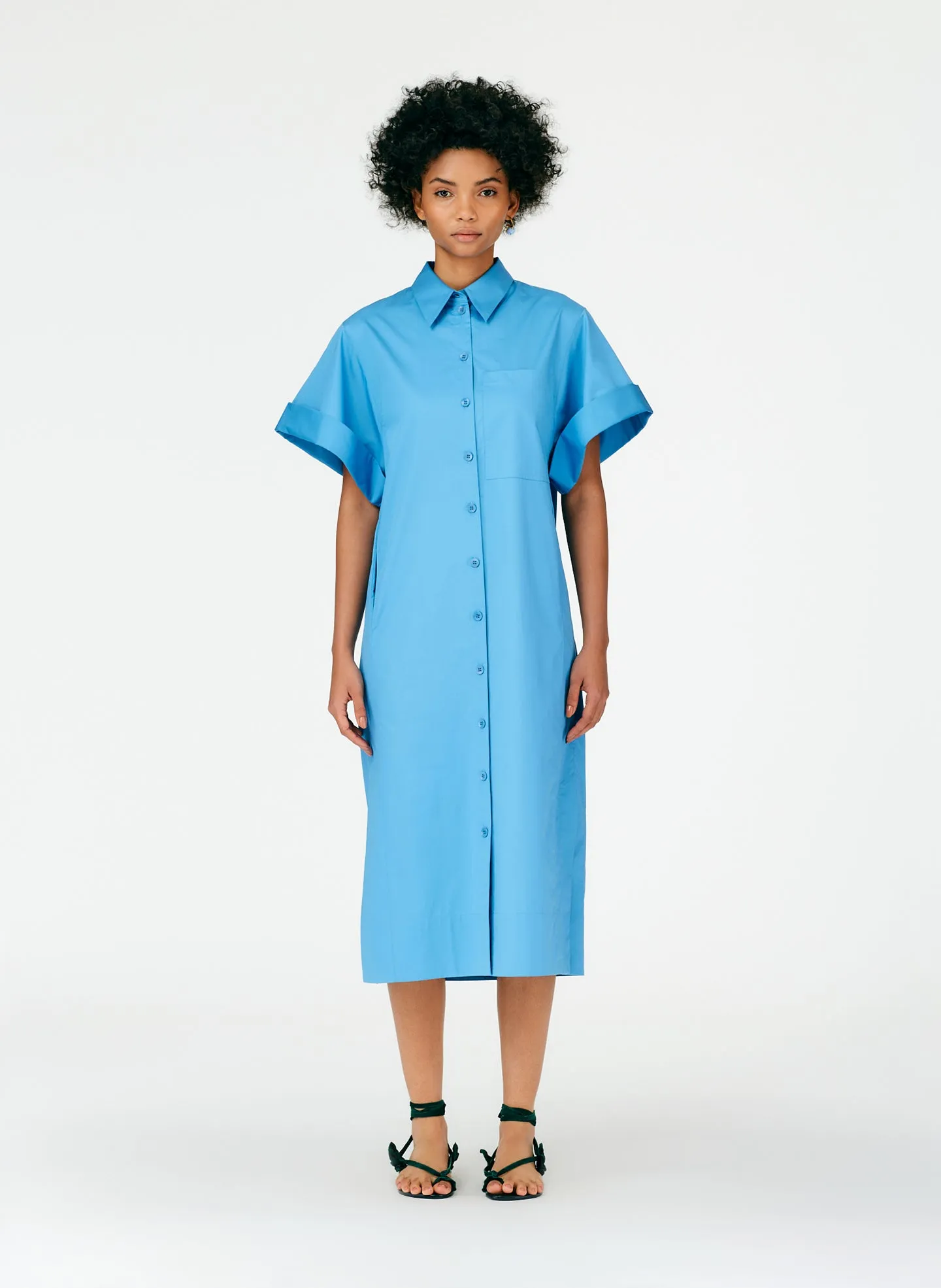 Eco Poplin Rolled Sleeve Shirtdress sold by Tibi
