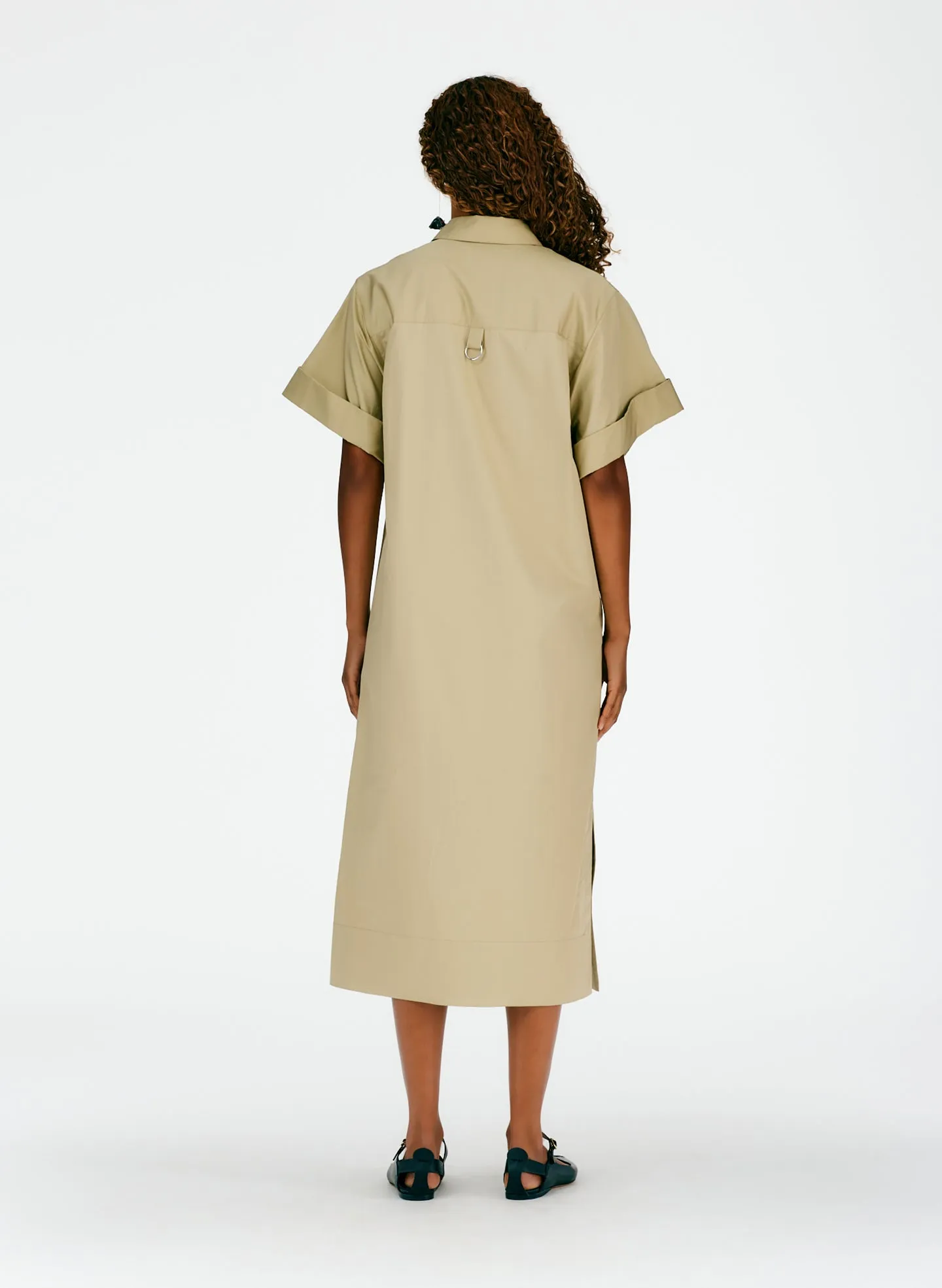Eco Poplin Rolled Sleeve Shirtdress sold by Tibi product image thumbnail 4