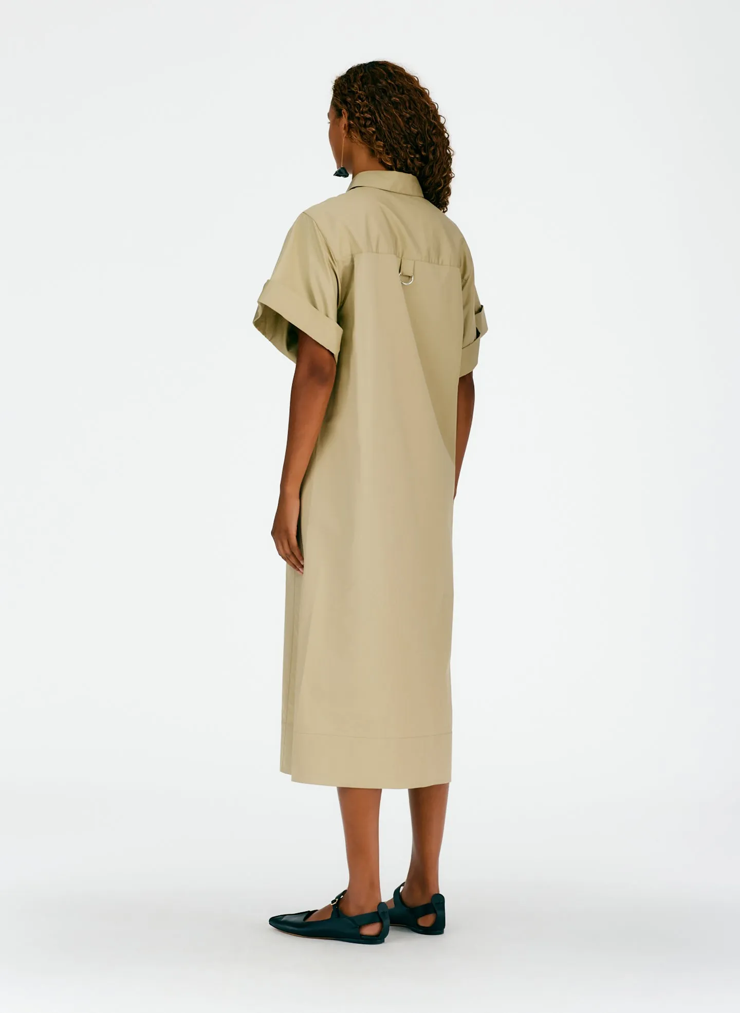 Eco Poplin Rolled Sleeve Shirtdress sold by Tibi product image thumbnail 5