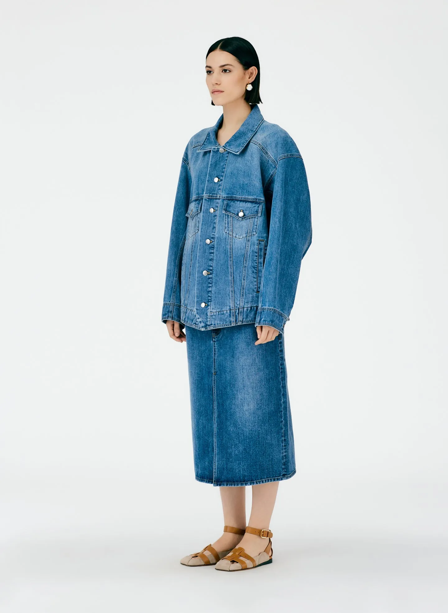 Classic Wash Oversized Jean Jacket sold by Tibi product image thumbnail 2