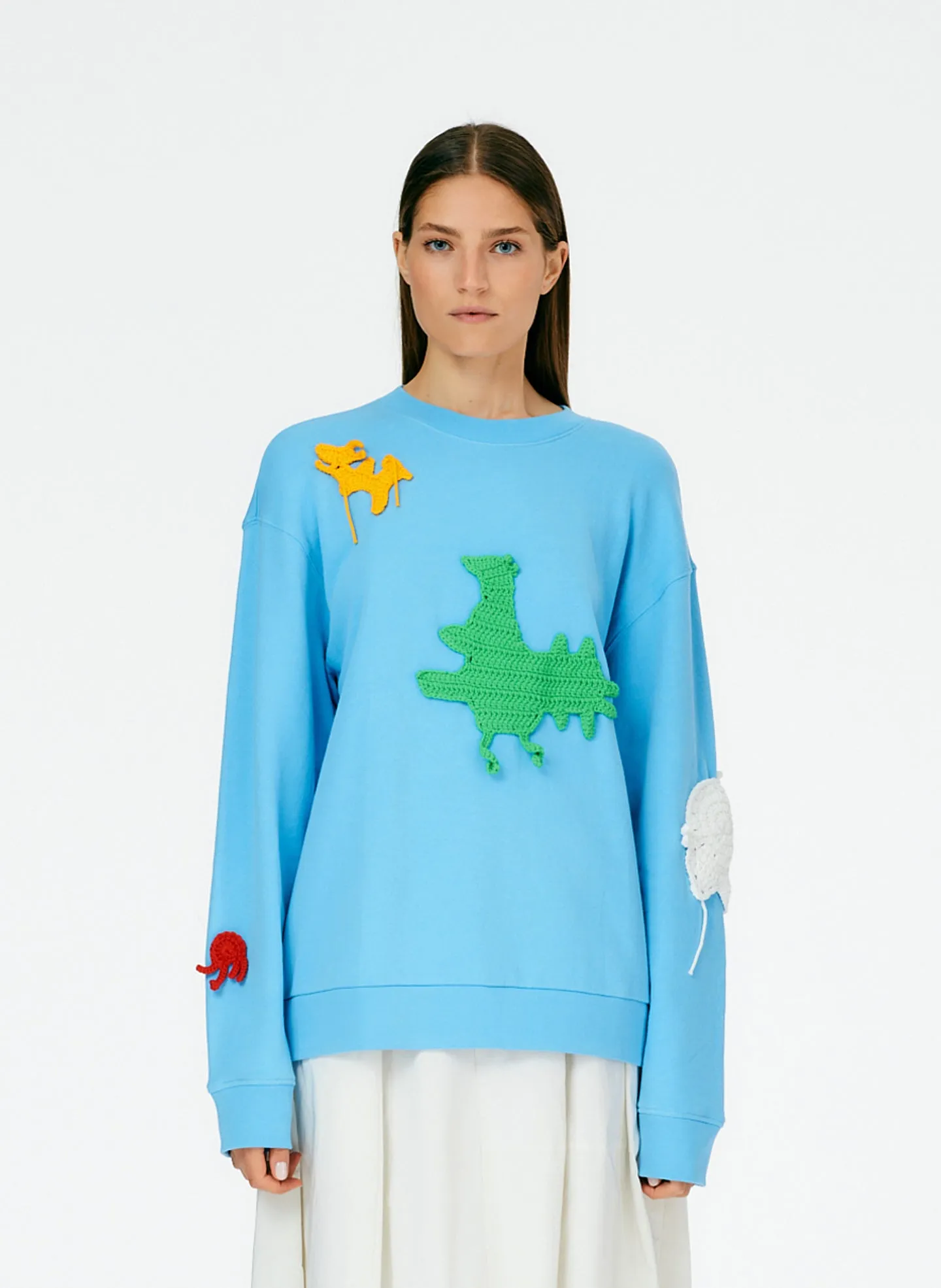Crochet Appliques Series Sweatshirt sold by Tibi