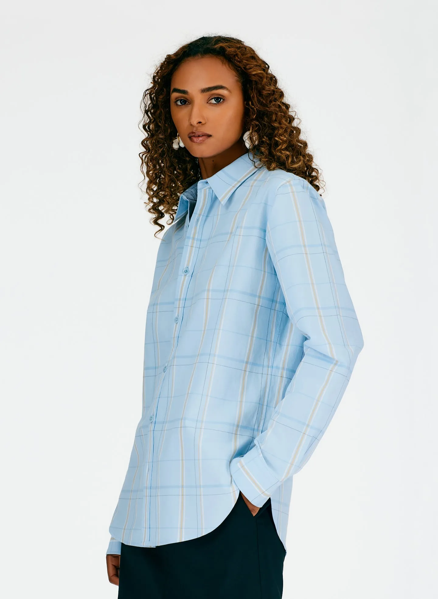 Caleb Plaid Oxford Men's Slim Shirt sold by Tibi product image thumbnail 5