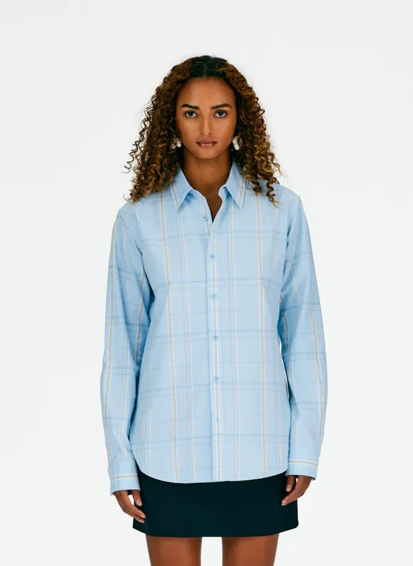 Caleb Plaid Oxford Men's Slim Shirt sold by Tibi