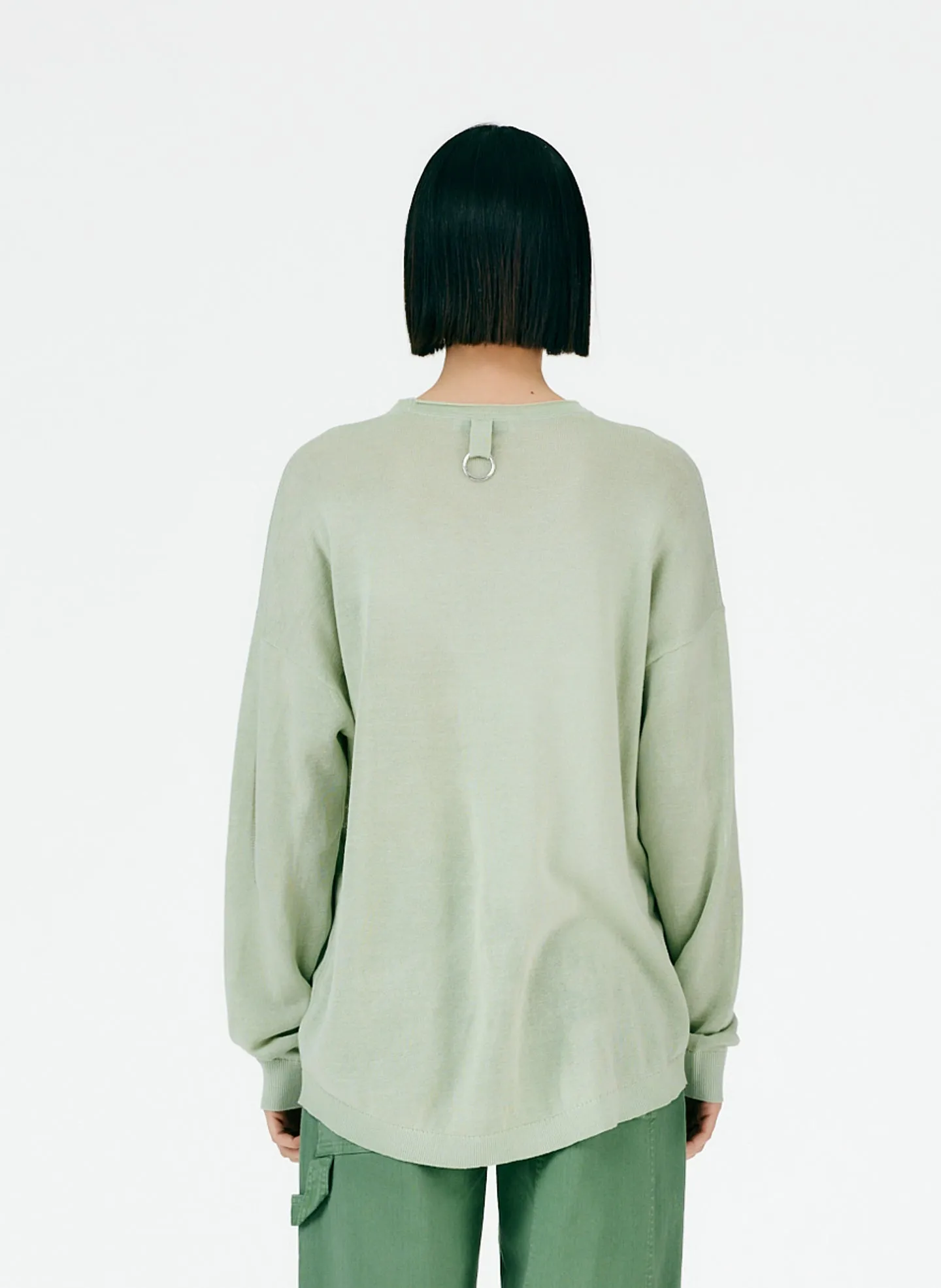 Crispy Cotton Slit Detail Oversized Pullover sold by Tibi product image thumbnail 4