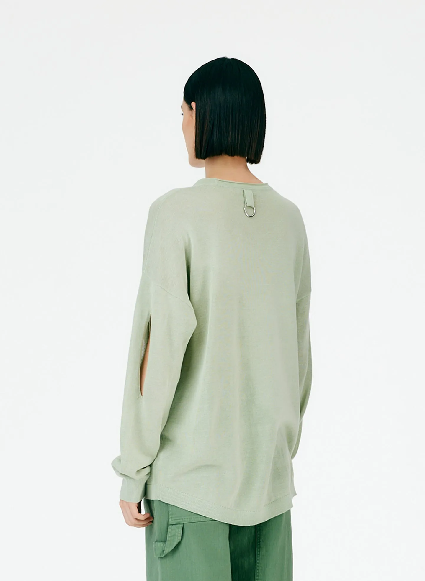 Crispy Cotton Slit Detail Oversized Pullover sold by Tibi product image thumbnail 3