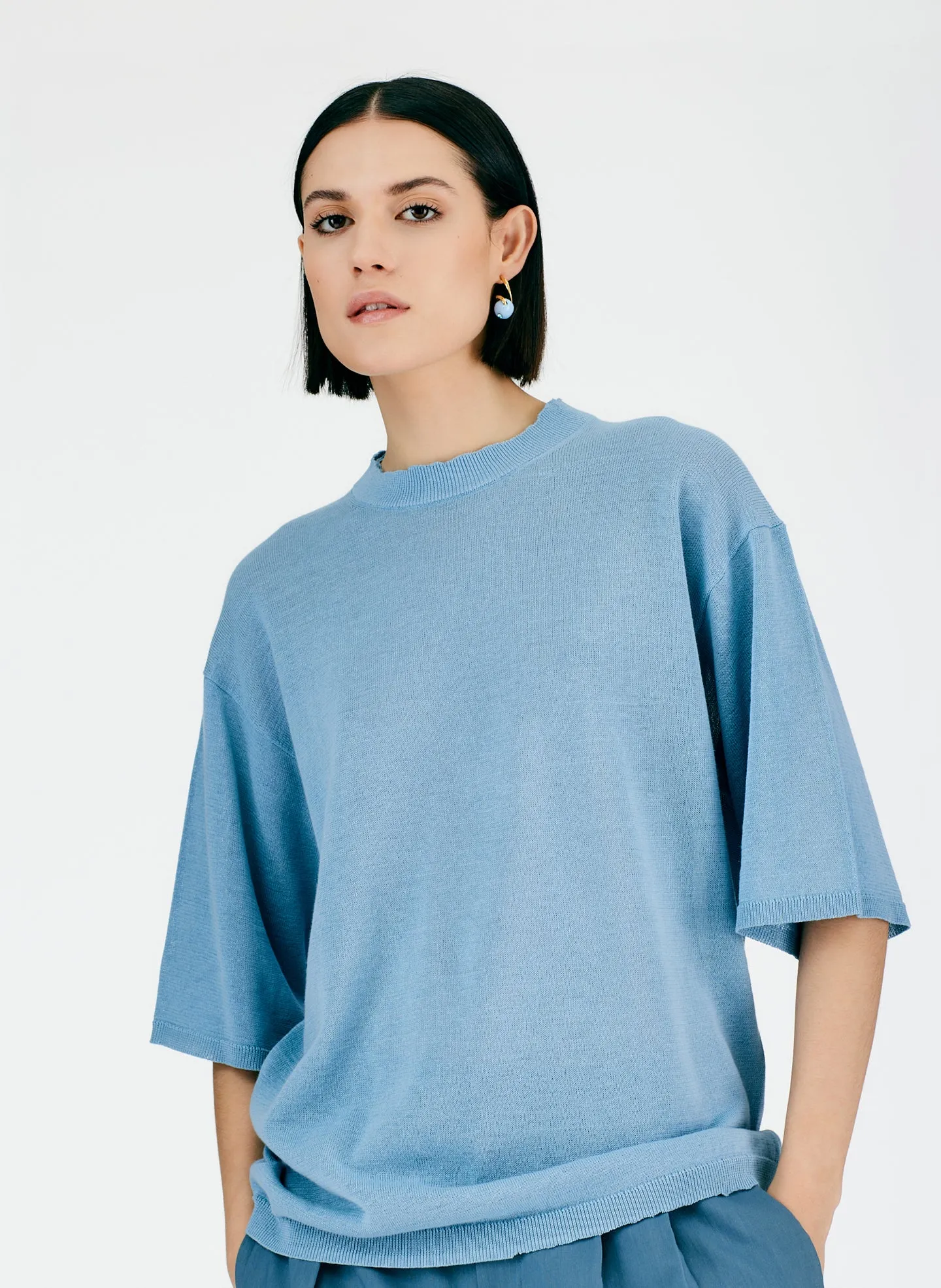 Crispy Cotton Oversized Easy T-Shirt sold by Tibi product image thumbnail 5