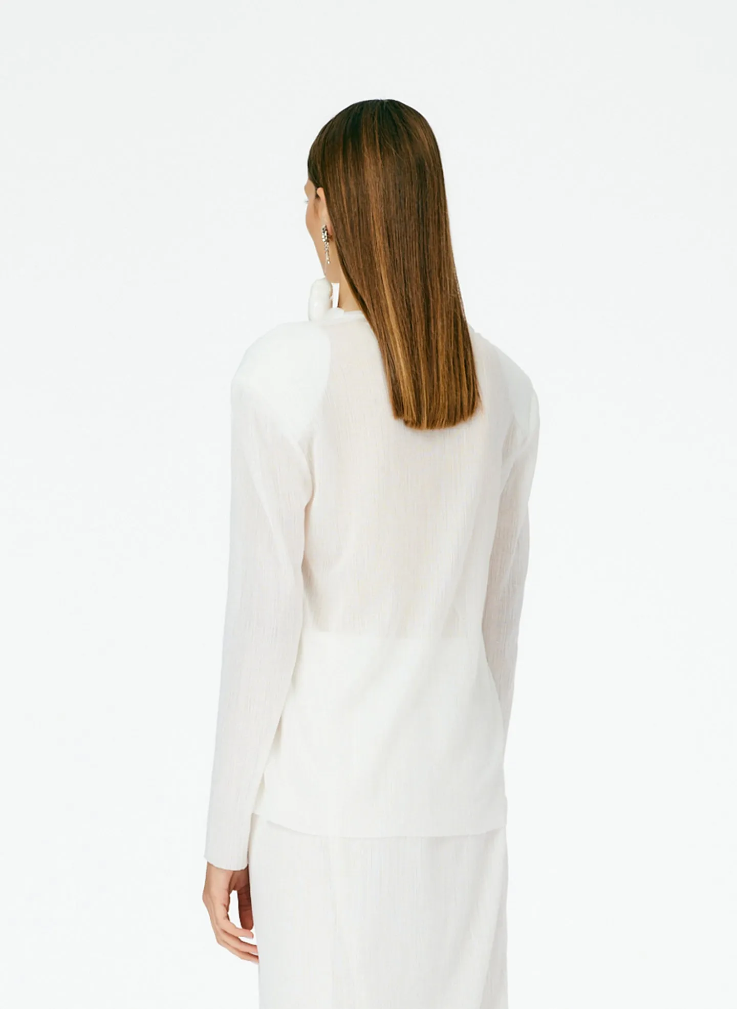 Crepe Gauze Crewneck Top sold by Tibi product image thumbnail 3