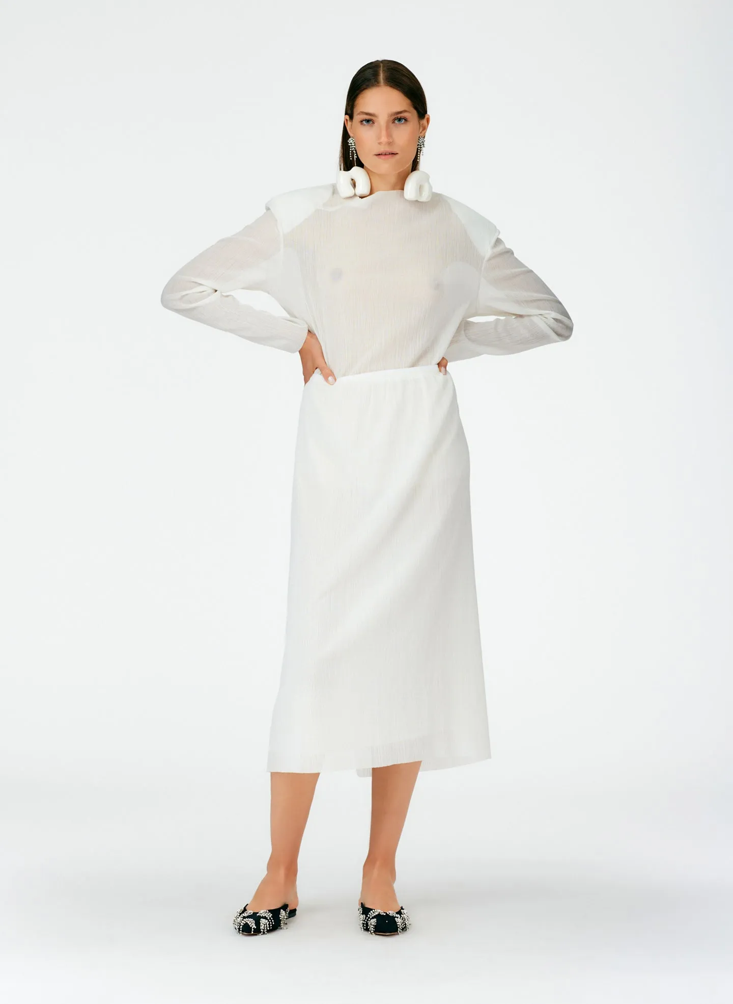 Crepe Gauze Pull On Skirt sold by Tibi product image thumbnail 4
