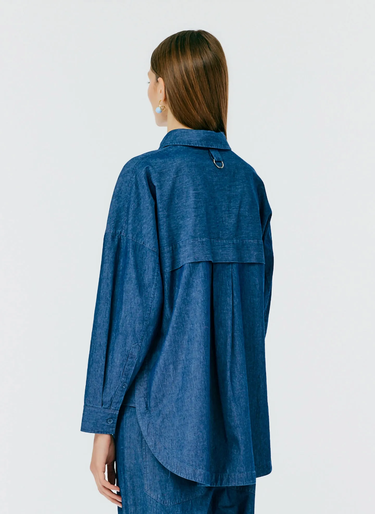 Light Weight Denim Oversized Gabe Shirt sold by Tibi product image thumbnail 4
