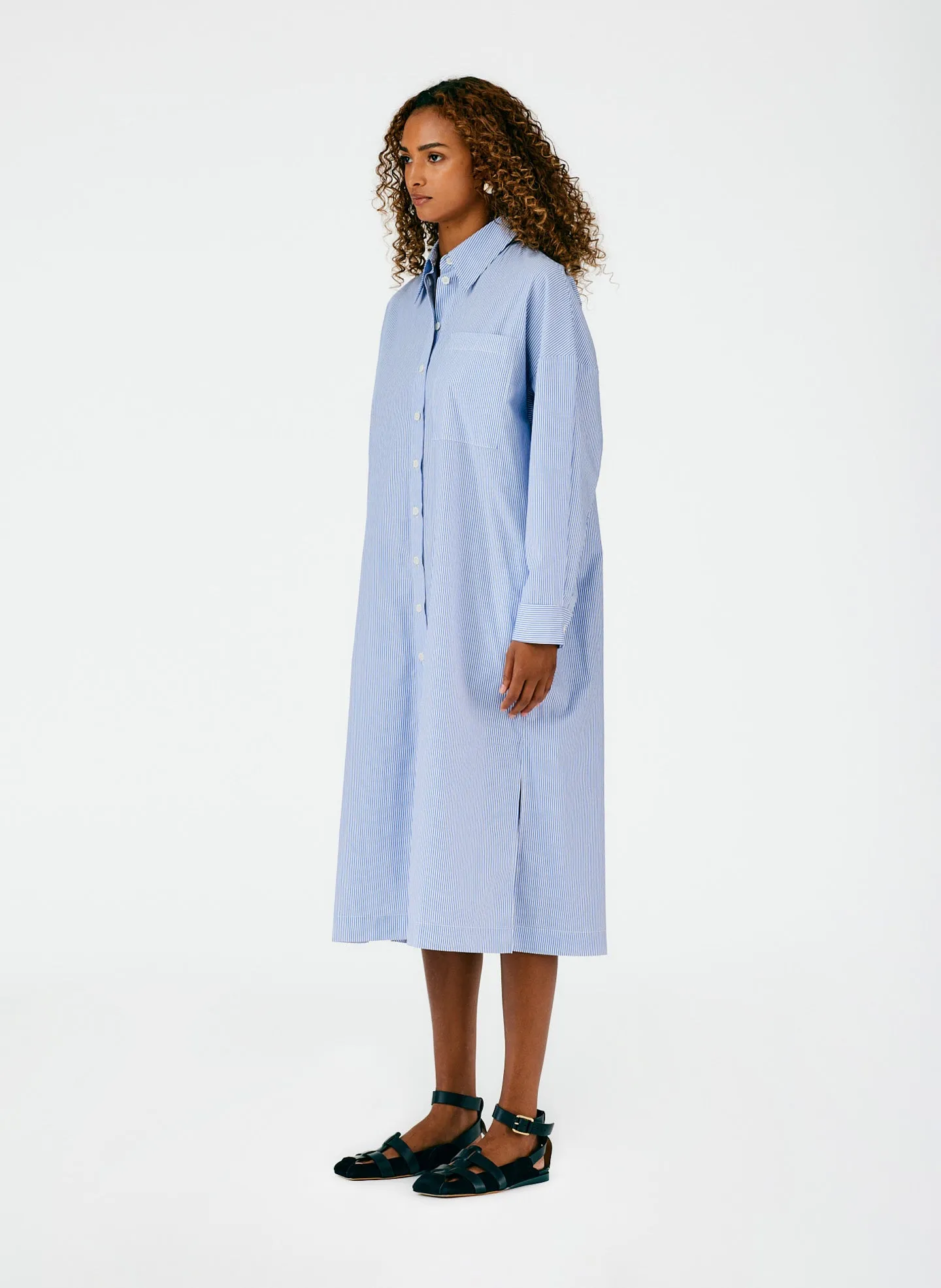 Striped Shirting Shirtdress sold by Tibi product image thumbnail 3
