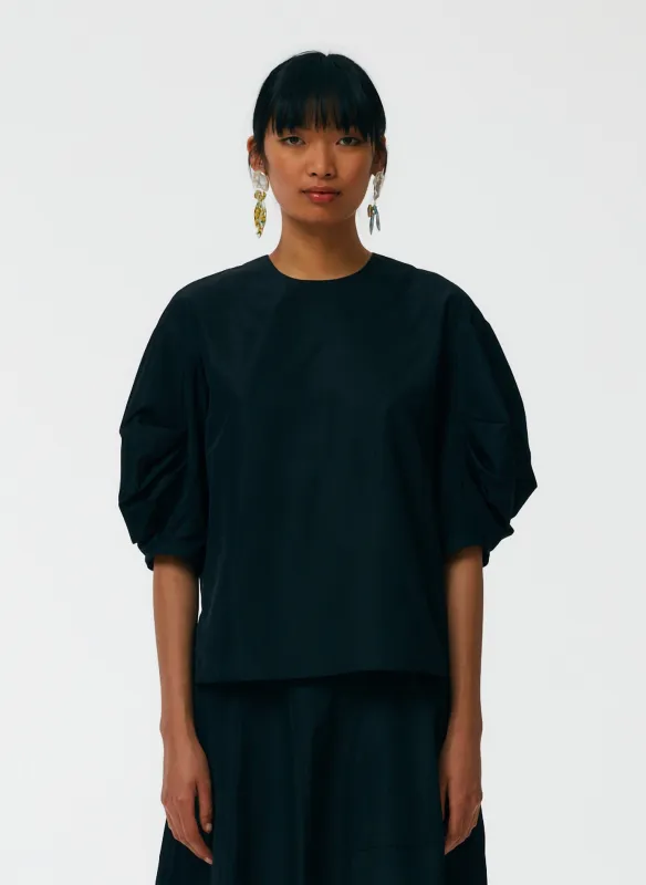 Italian Sporty Nylon Pleat Sleeve Top sold by Tibi