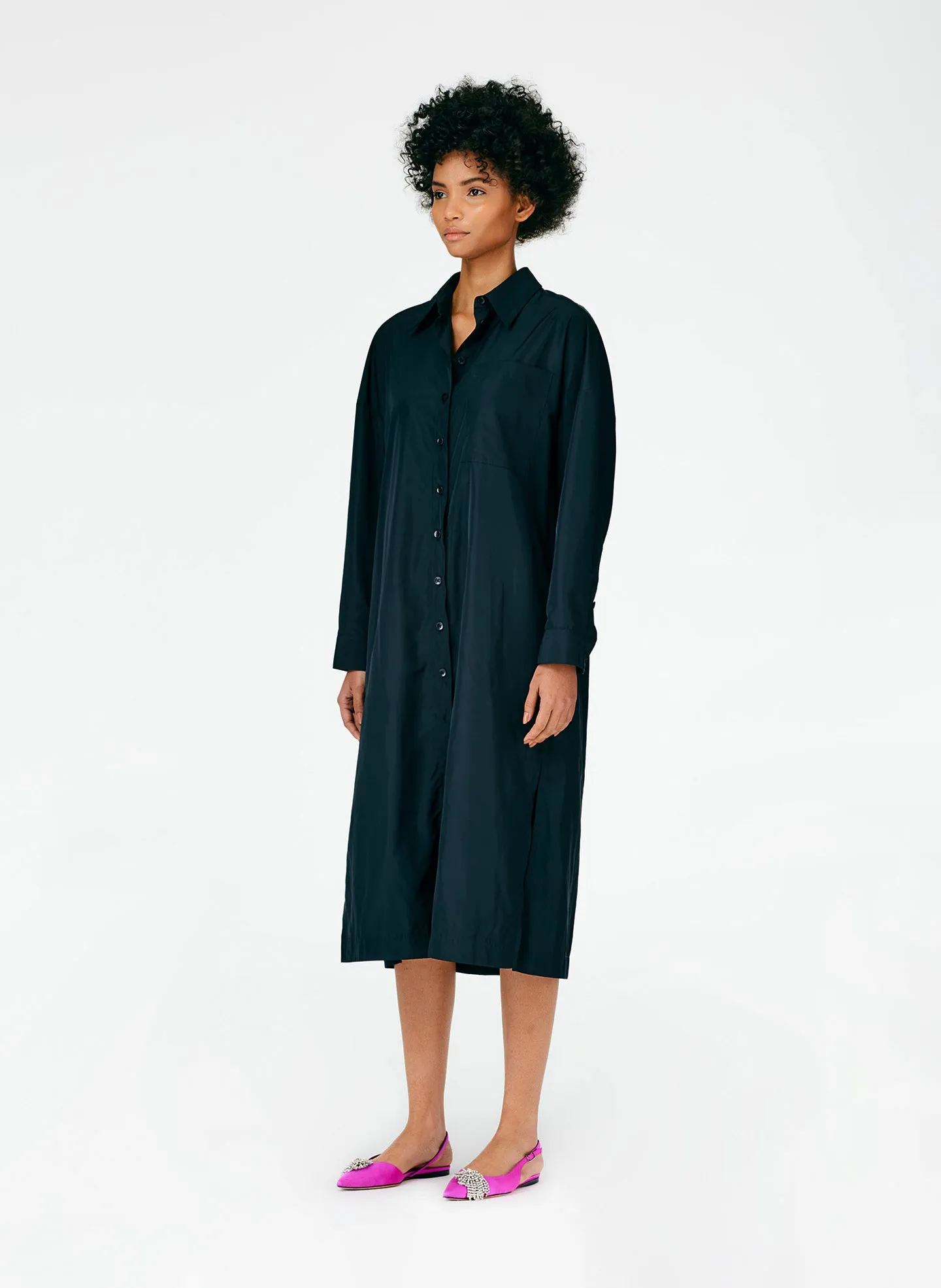 Italian Sporty Nylon Shirtdress sold by Tibi product image thumbnail 2