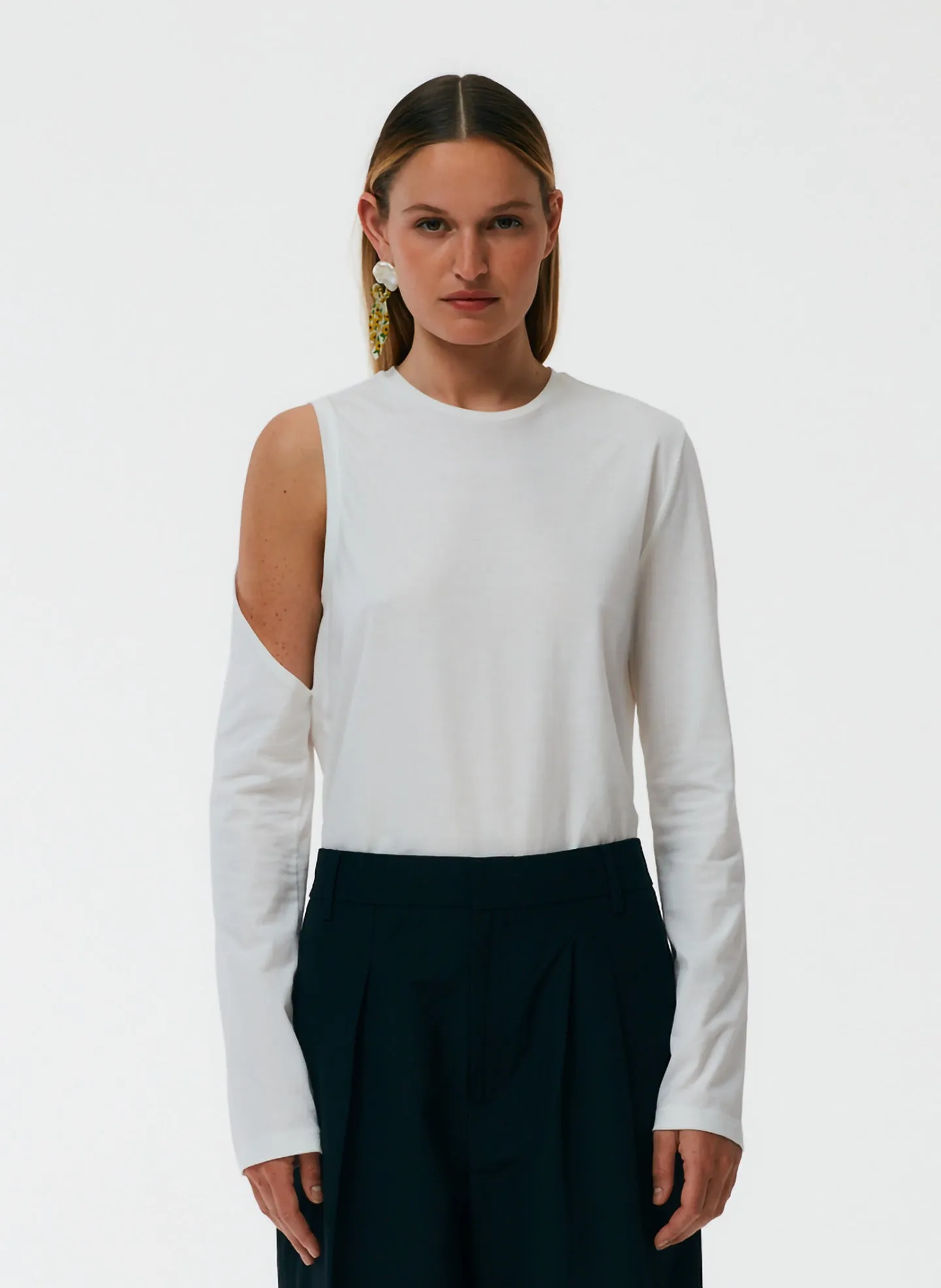 Long Sleeve Cutout T-Shirt sold by Tibi