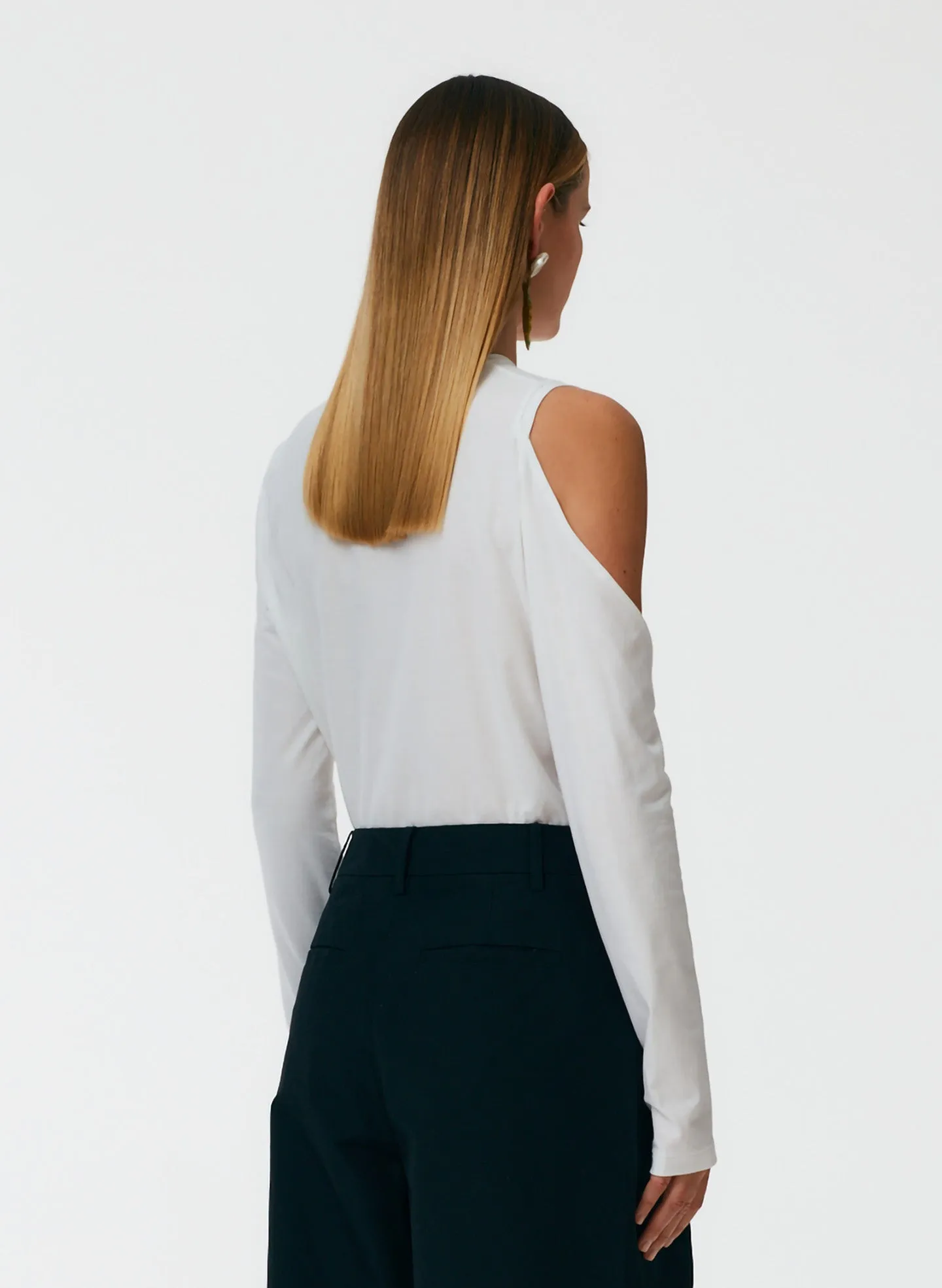 Long Sleeve Cutout T-Shirt sold by Tibi product image thumbnail 3