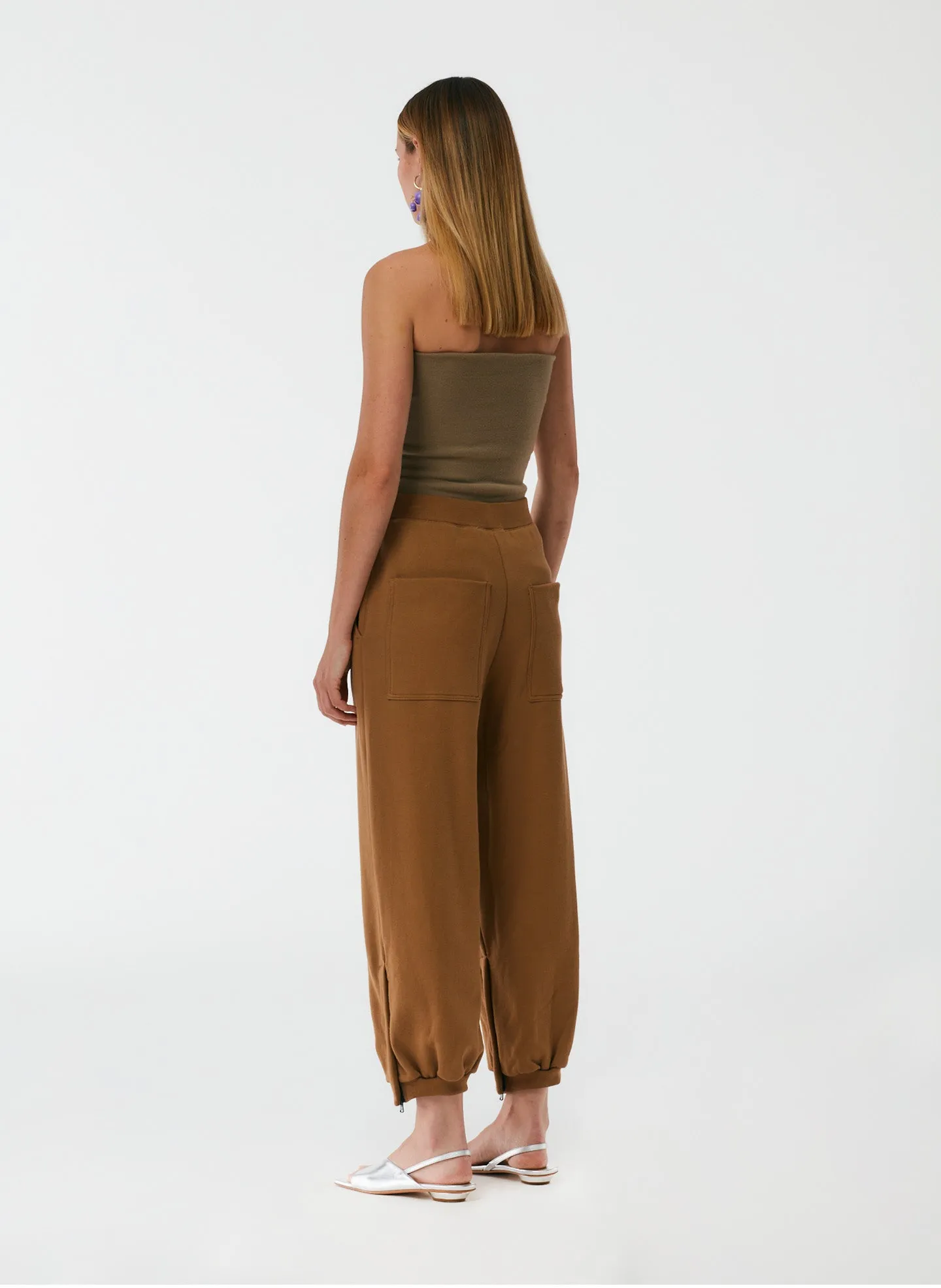 Cropped Sweatpant with Zipper sold by Tibi product image thumbnail 3