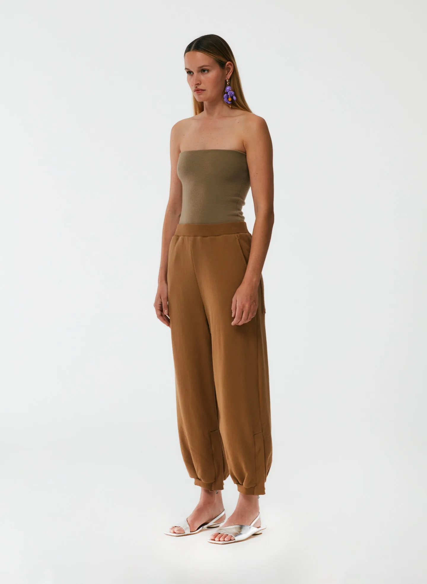 Cropped Sweatpant with Zipper sold by Tibi product image thumbnail 2