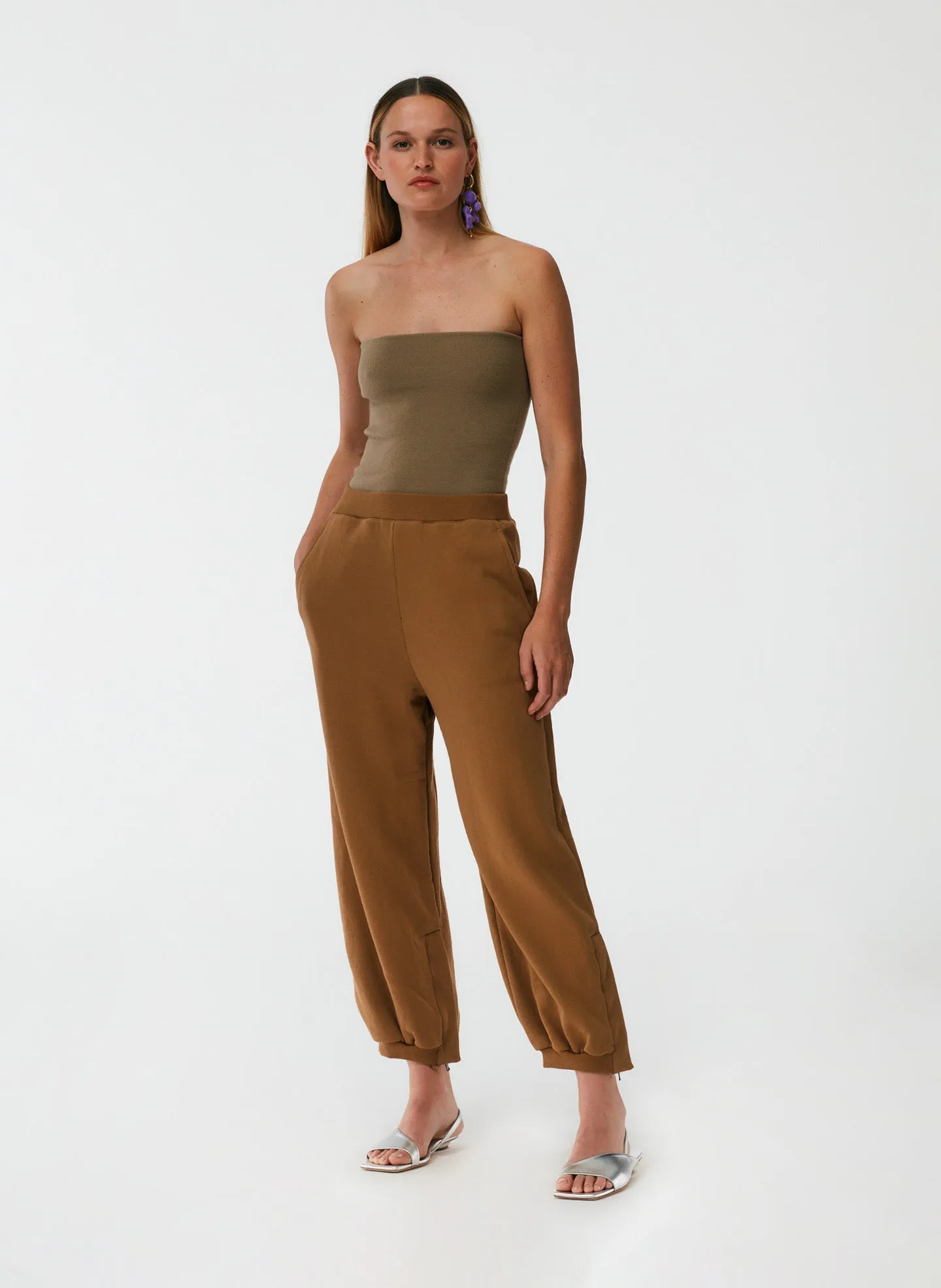 Cropped Sweatpant with Zipper sold by Tibi product image thumbnail 5