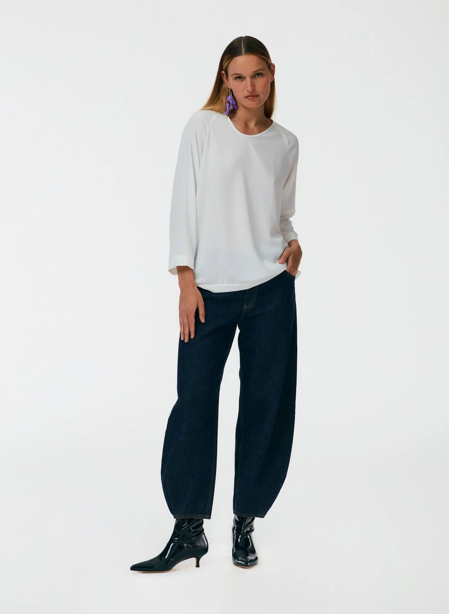 Soft Drape Asymmetrical Sweatshirt sold by Tibi product image thumbnail 5