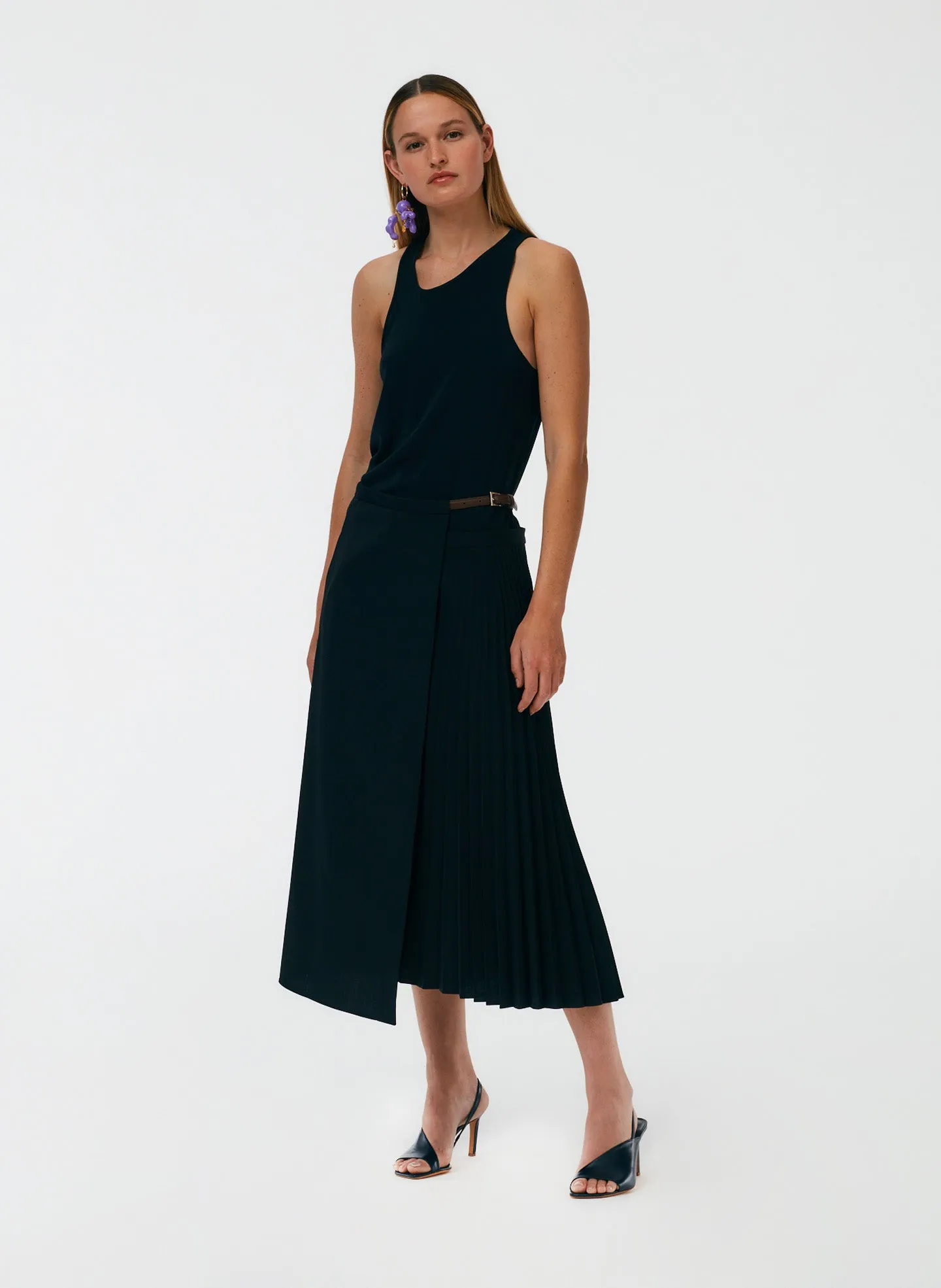 Soft Drape Asymmetrical Tank sold by Tibi product image thumbnail 5