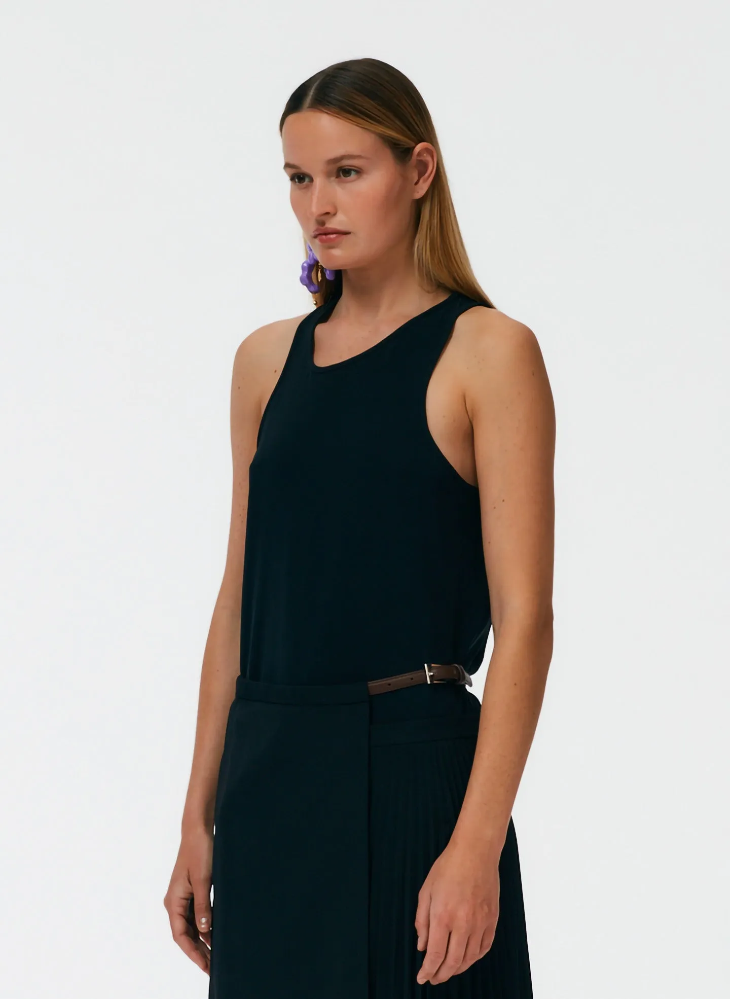 Soft Drape Asymmetrical Tank sold by Tibi product image thumbnail 2