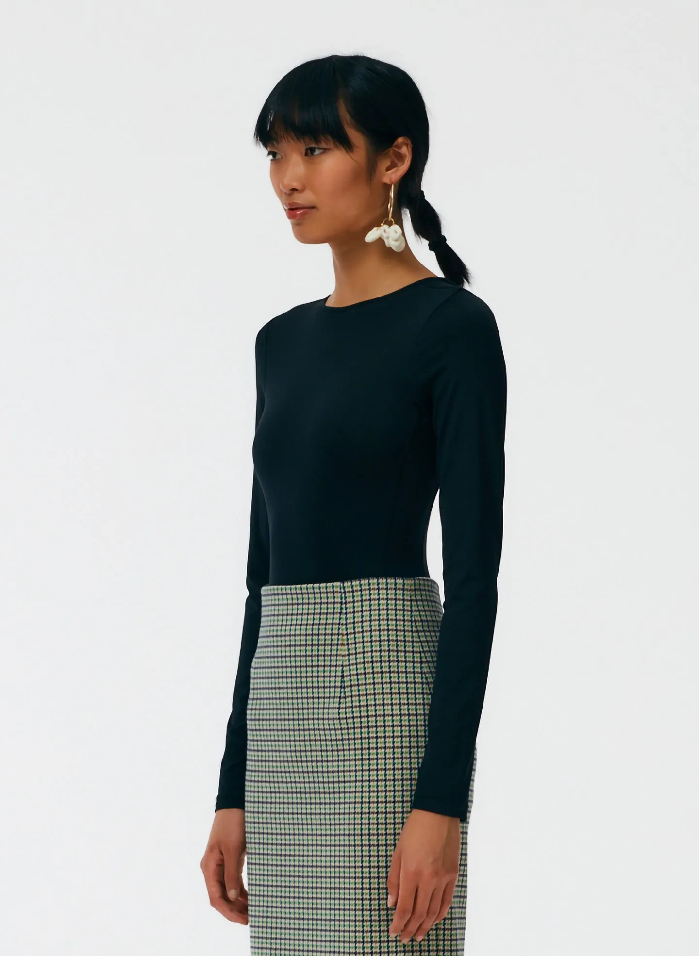 Stretch Scoopback Bodysuit sold by Tibi product image thumbnail 2