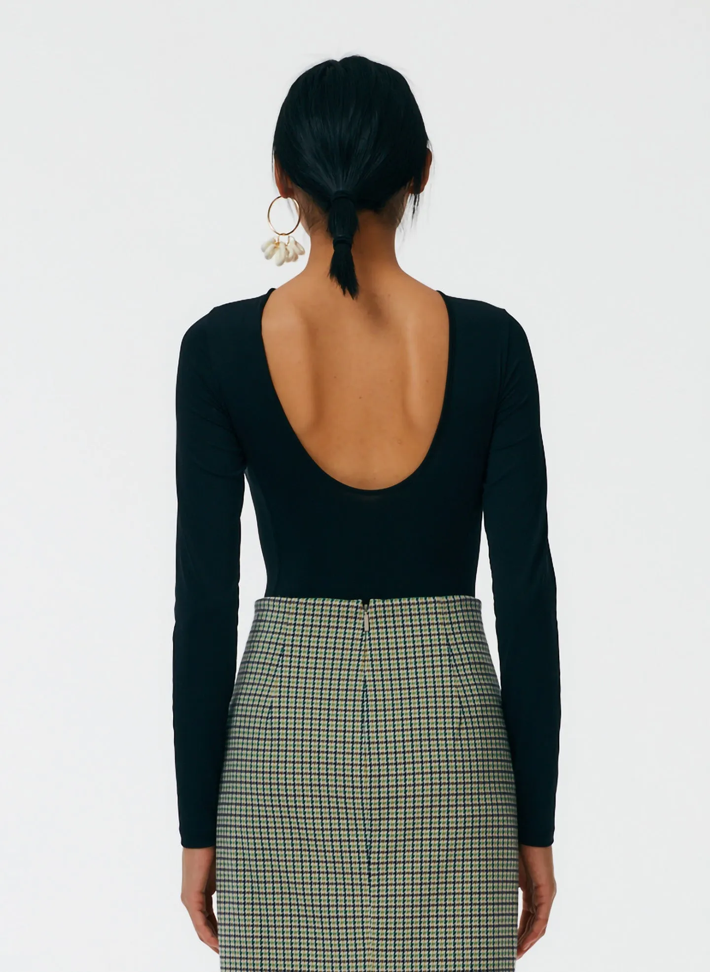 Stretch Scoopback Bodysuit sold by Tibi product image thumbnail 3