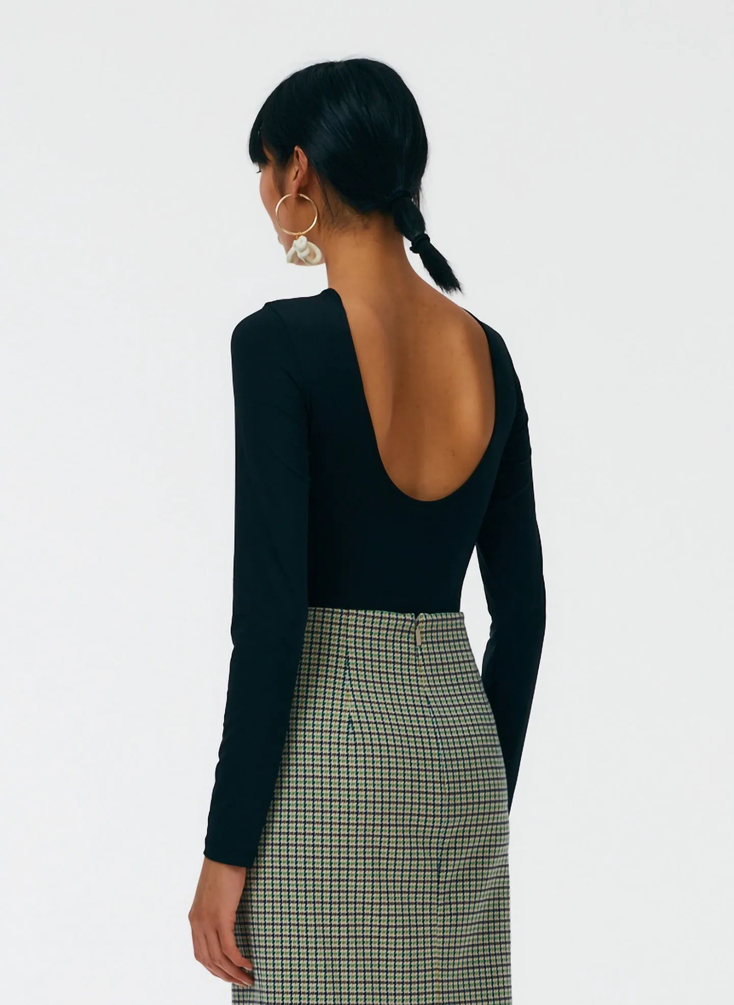 Stretch Scoopback Bodysuit sold by Tibi product image thumbnail 4