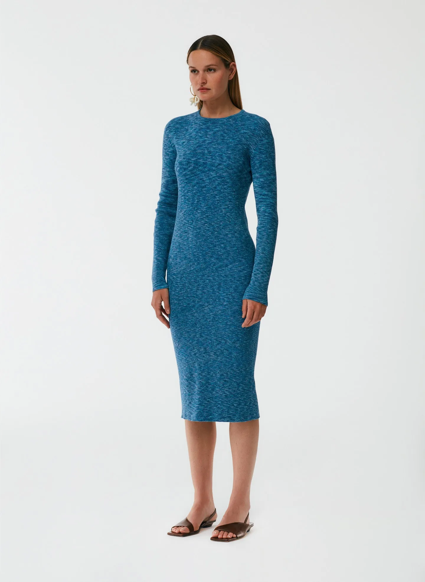 Printed Combed Cotton Crewneck Shift Dress sold by Tibi product image thumbnail 2