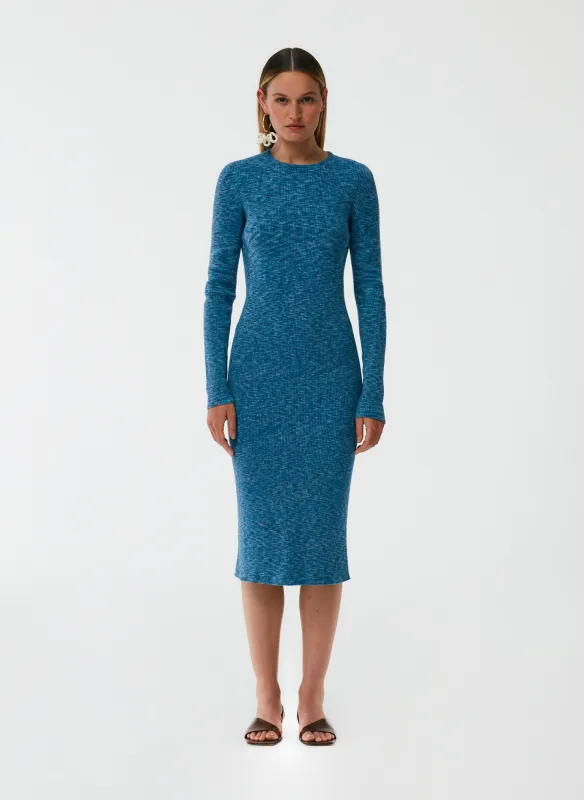 Printed Combed Cotton Crewneck Shift Dress made by Tibi