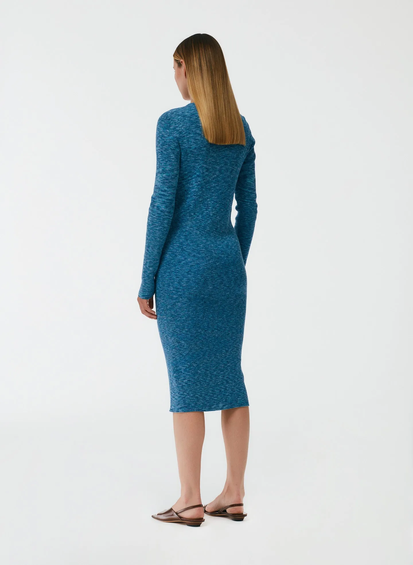 Printed Combed Cotton Crewneck Shift Dress sold by Tibi product image thumbnail 3