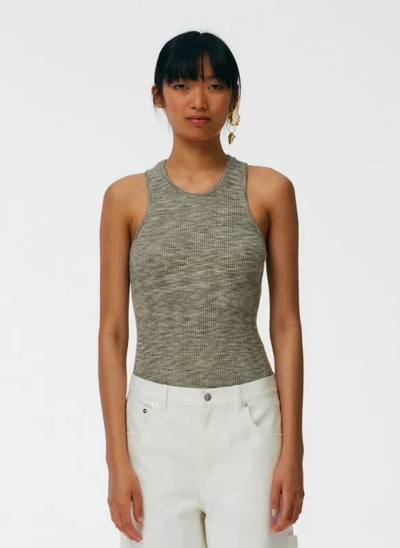 Printed Combed Cotton Ribbed Sweater Tank made by Tibi