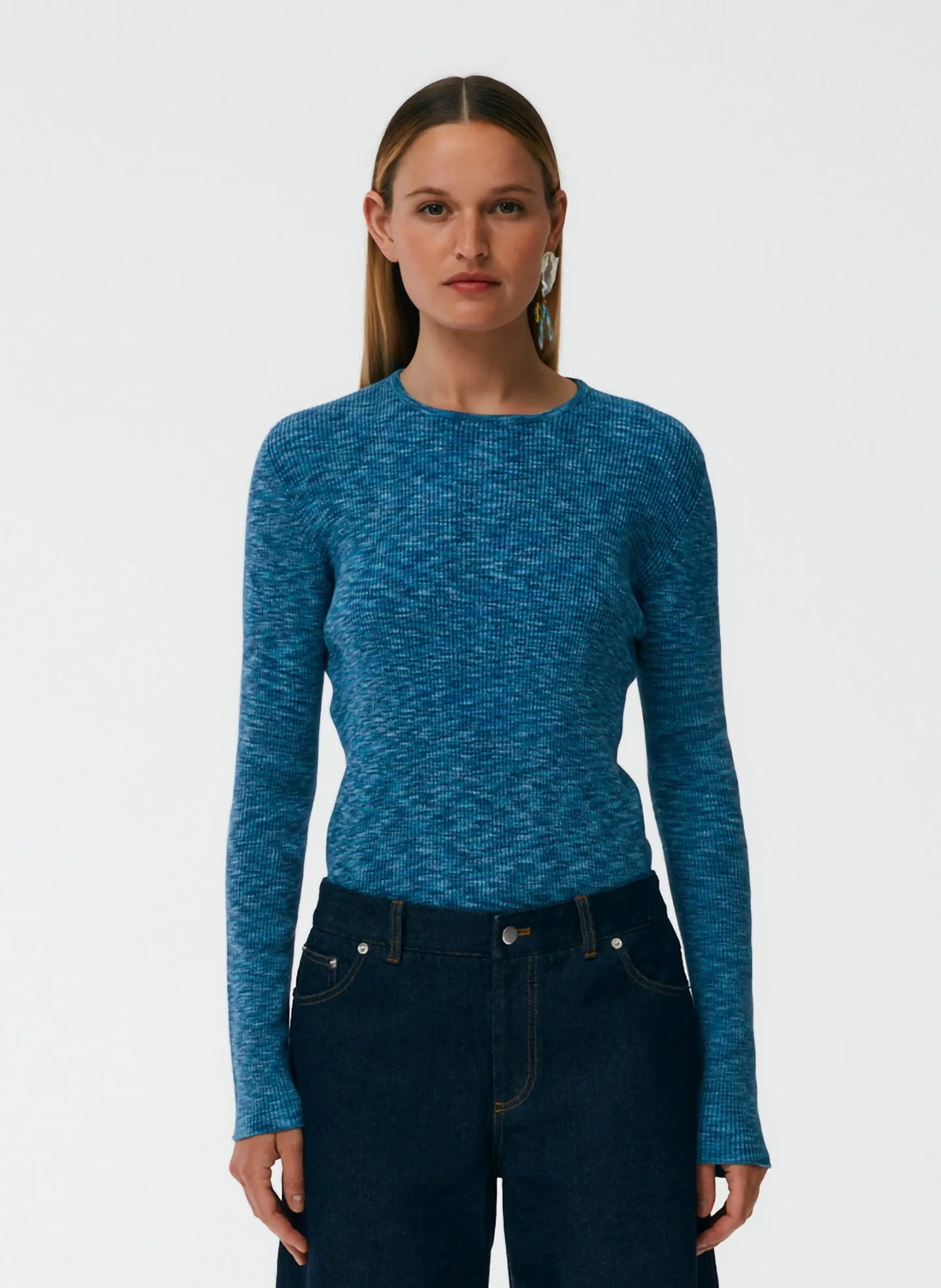 Printed Combed Cotton Crewneck Pullover sold by Tibi