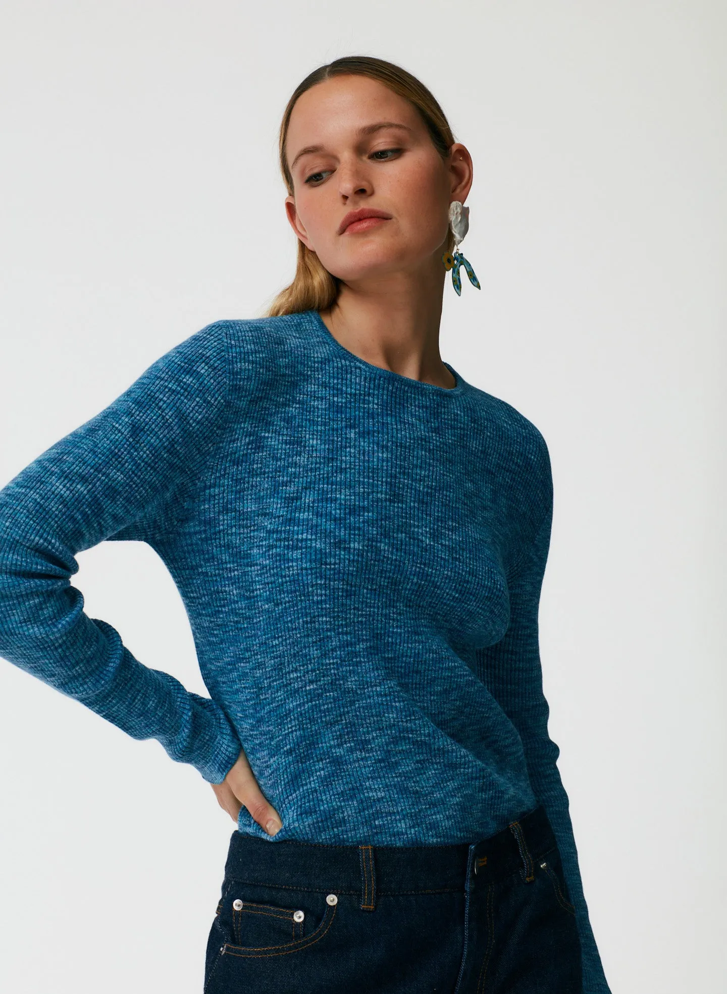 Printed Combed Cotton Crewneck Pullover sold by Tibi product image thumbnail 5