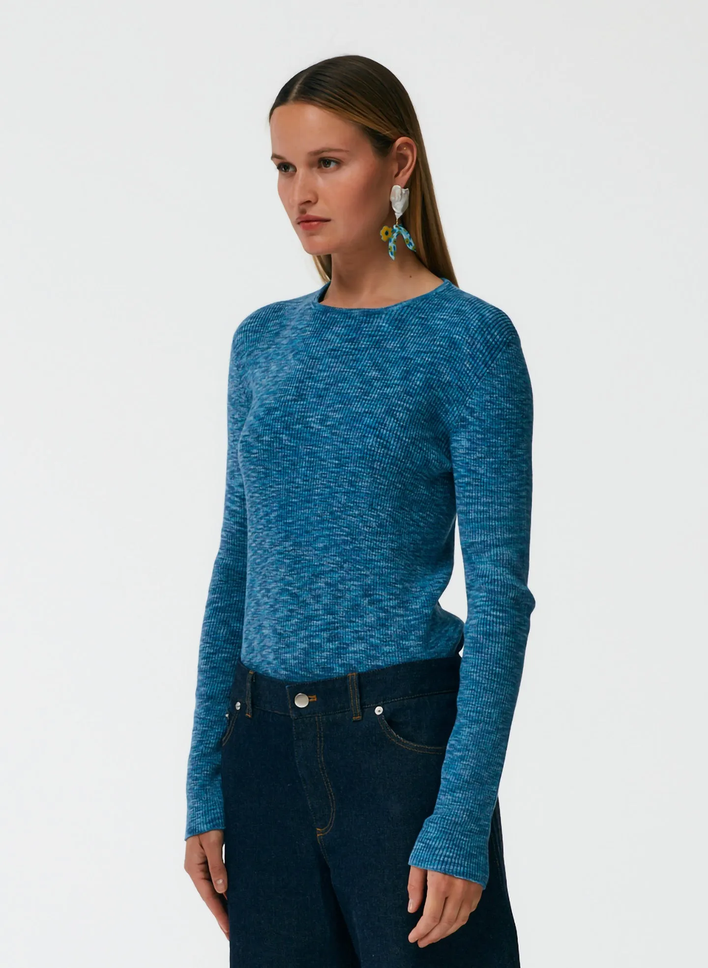 Printed Combed Cotton Crewneck Pullover sold by Tibi product image thumbnail 2